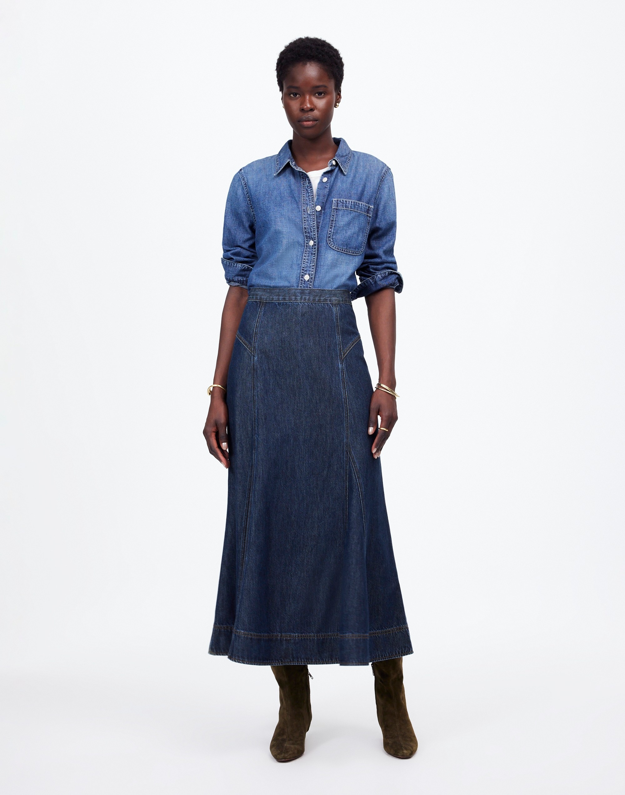 Denim Midi Circle Skirt Avonmore Wash: Airy Edition | Madewell