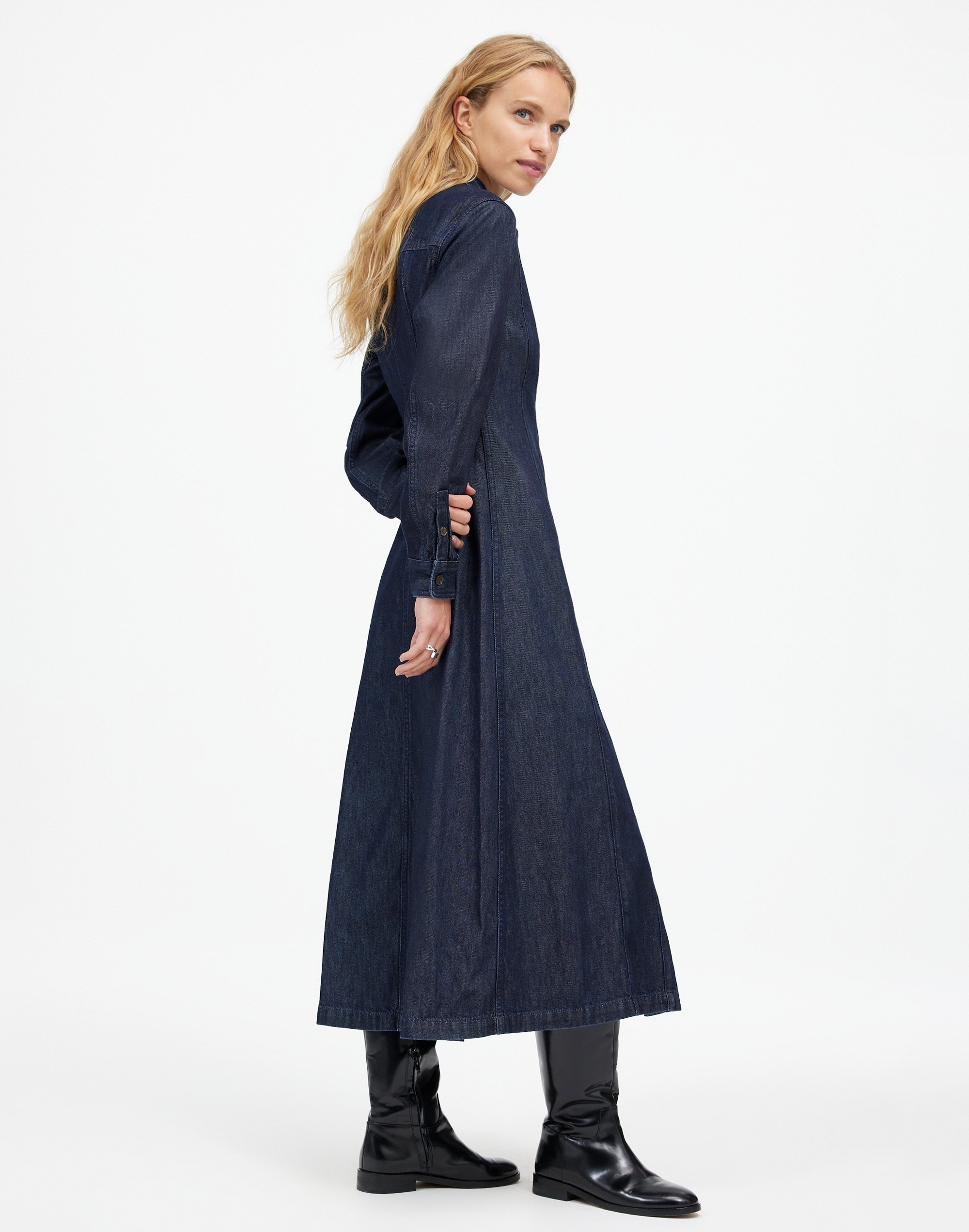 Seamed Midi Shirtdress Segovia Wash: Airy Denim Edition | Madewell