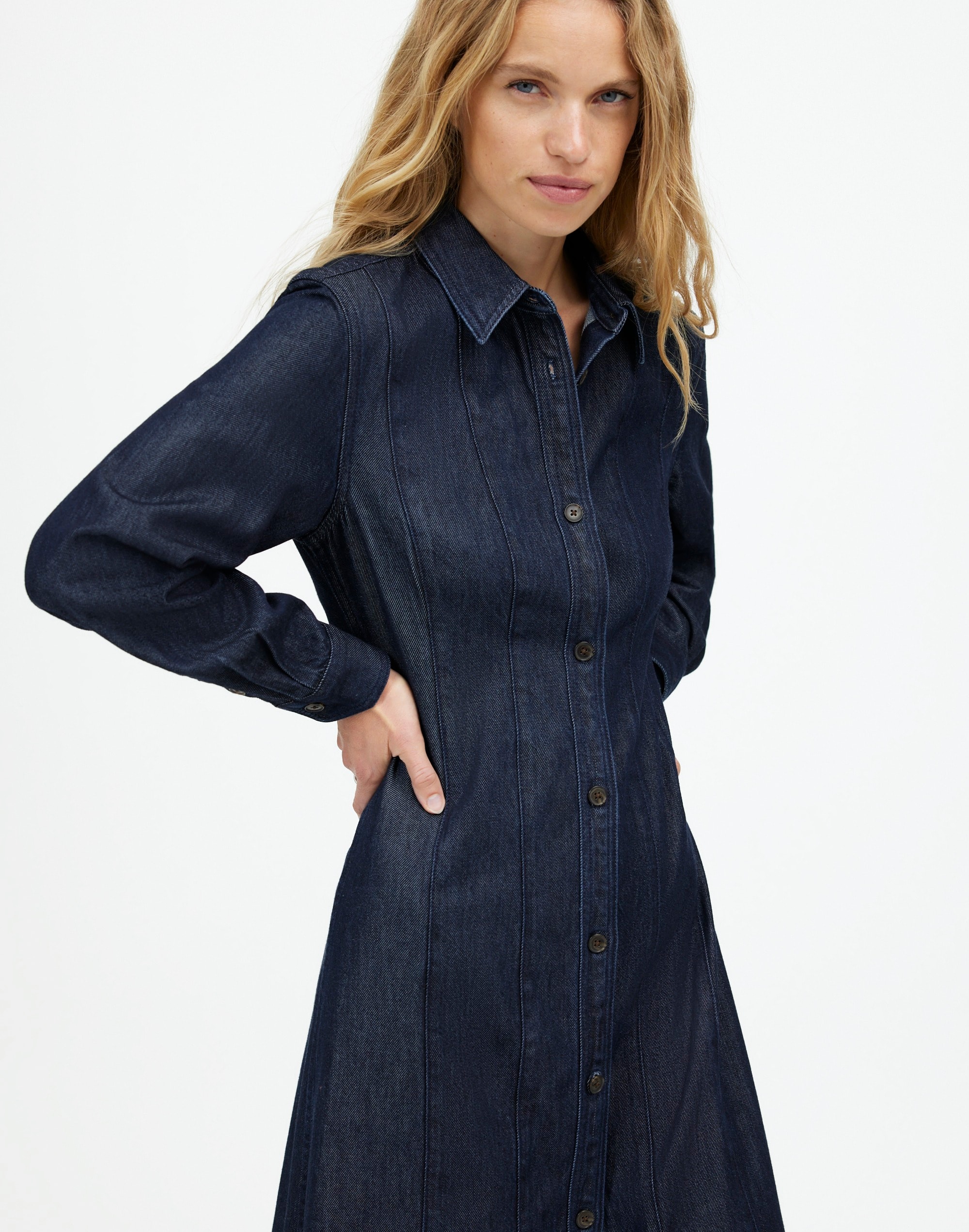 Seamed Midi Shirtdress Segovia Wash: Airy Denim Edition | Madewell