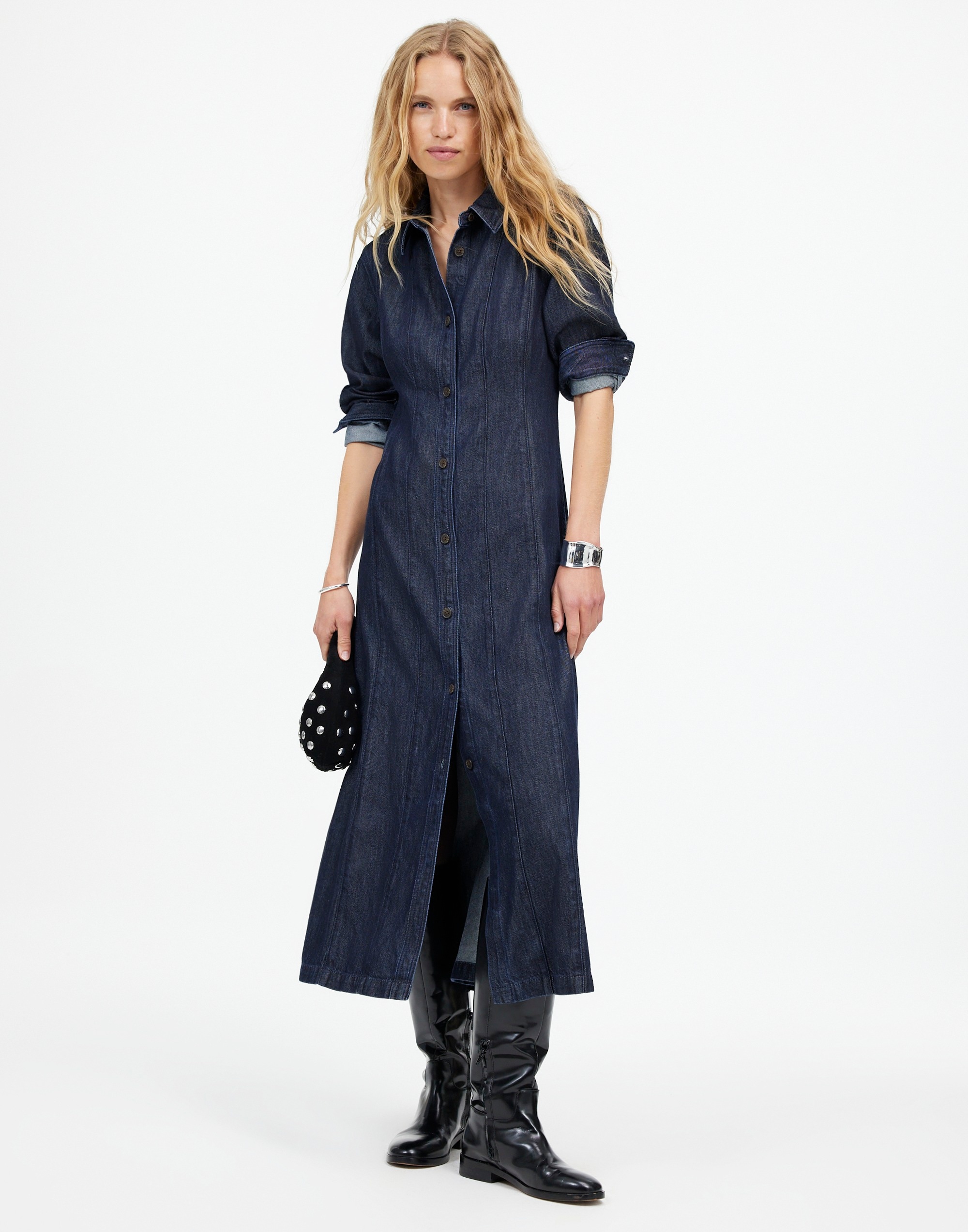 Seamed Midi Shirtdress Segovia Wash: Airy Denim Edition | Madewell