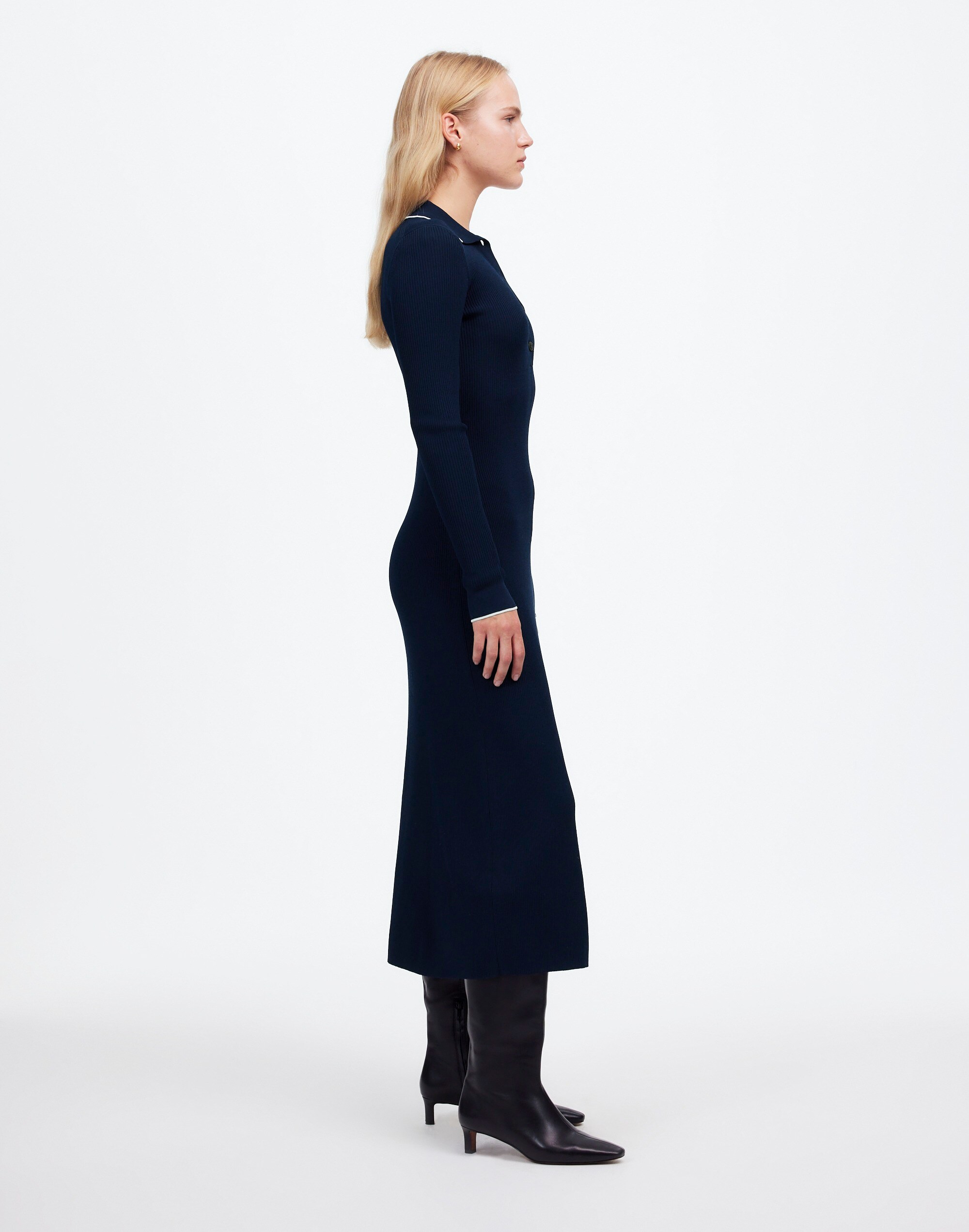 Ribbed Long-Sleeve Midi Dress | Madewell