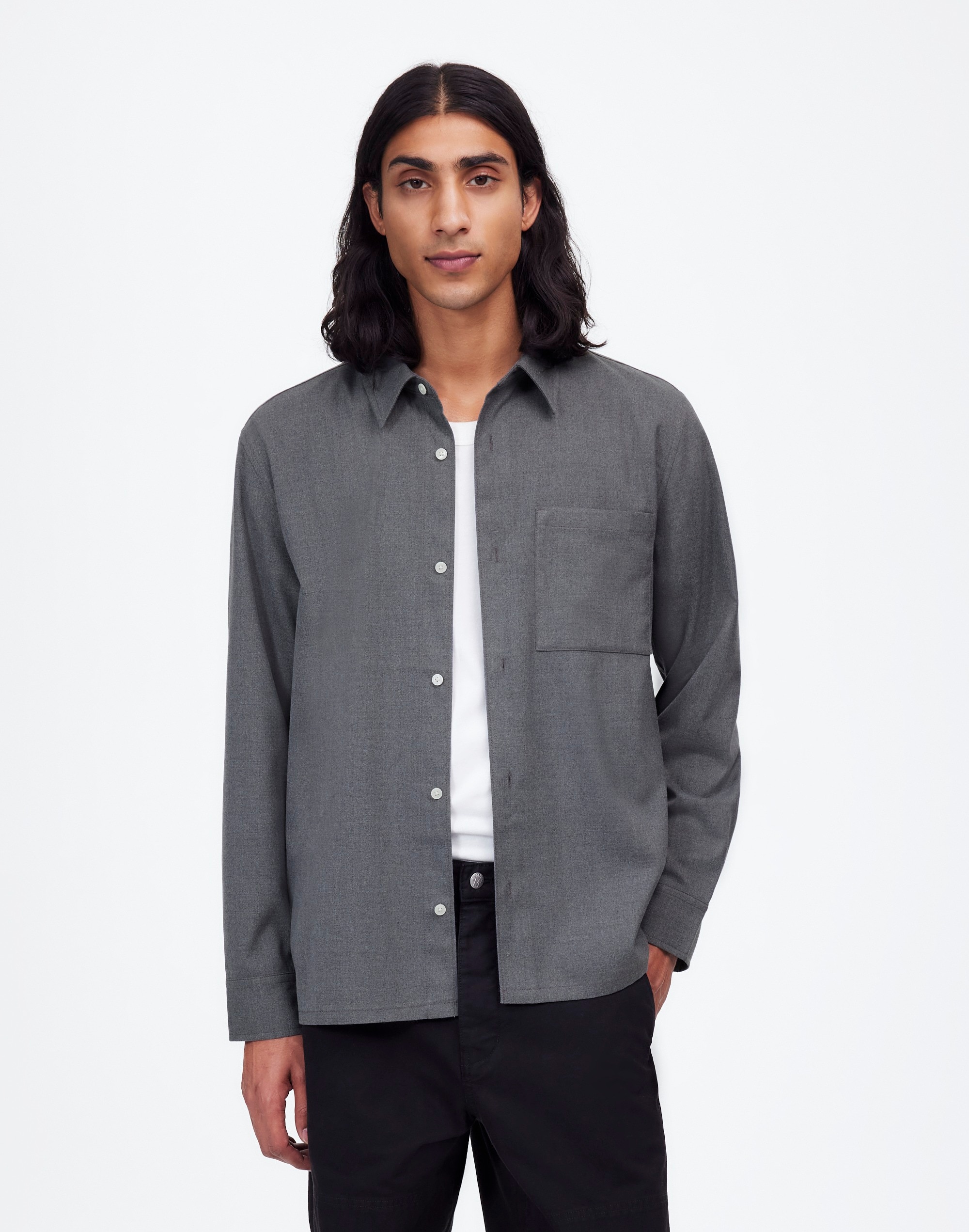 Twill Easy Long-Sleeve Shirt | Madewell