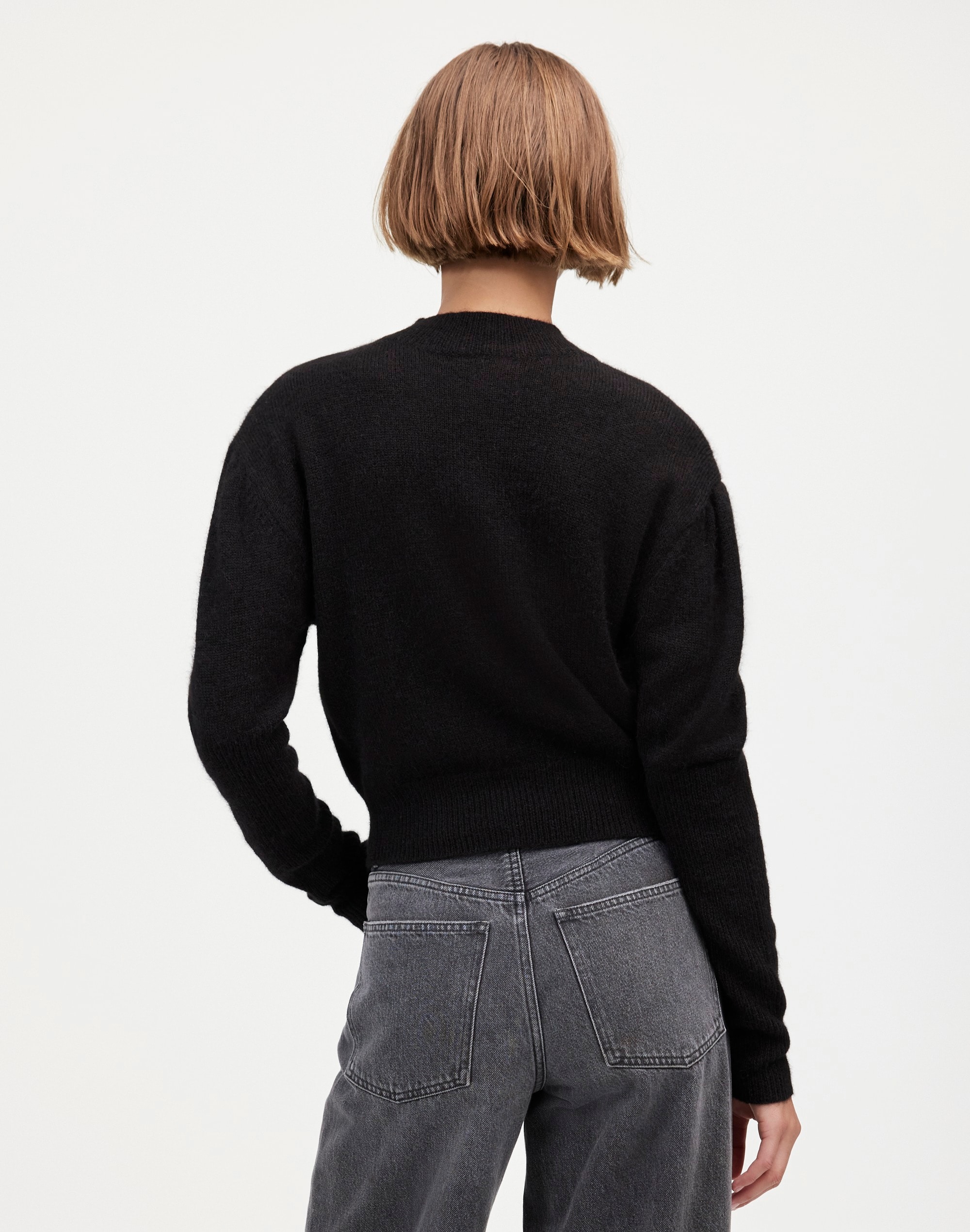 Alpaca-Blend Mockneck Puff Sleeve Sweater | Madewell