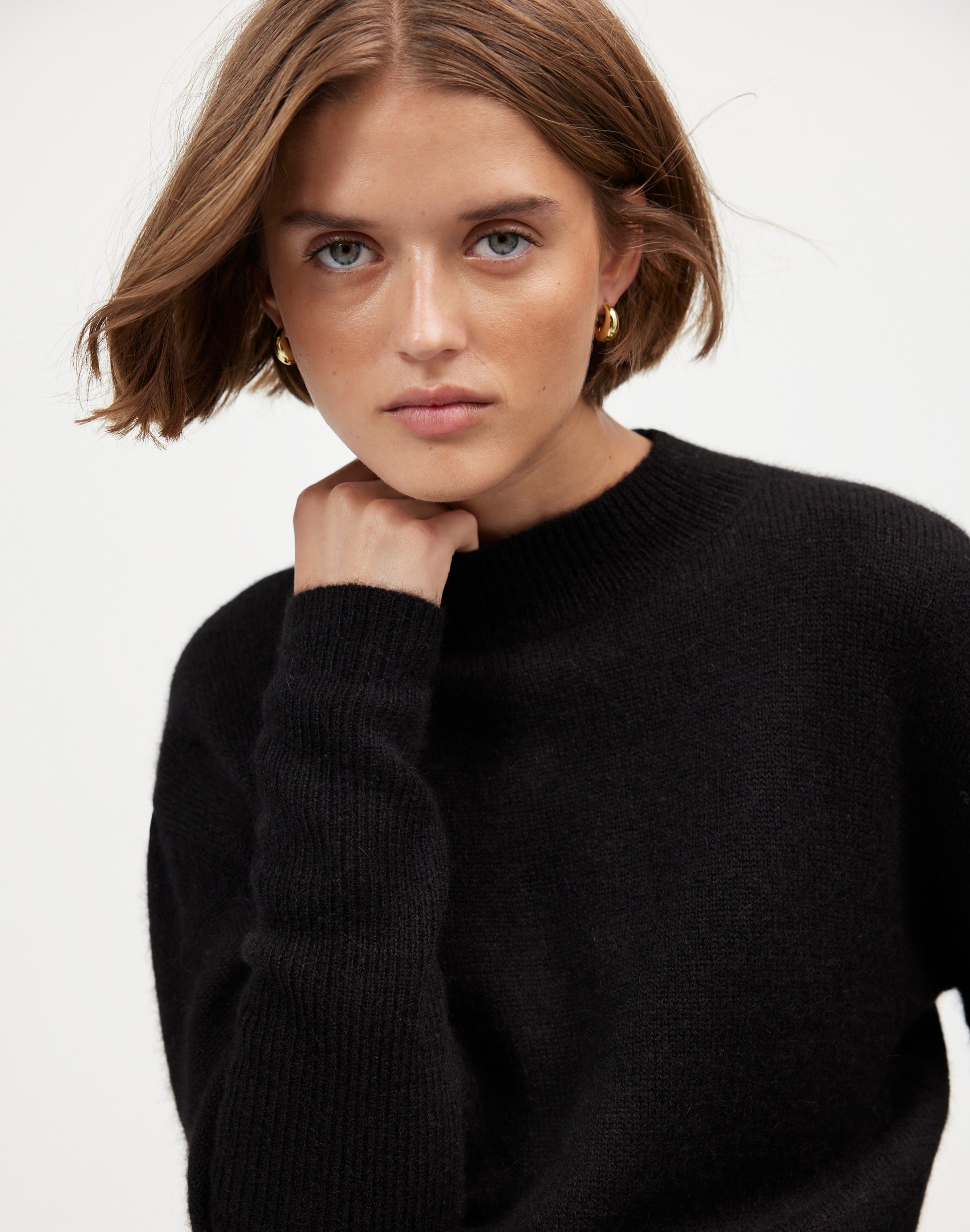 Alpaca-Blend Mockneck Puff Sleeve Sweater | Madewell