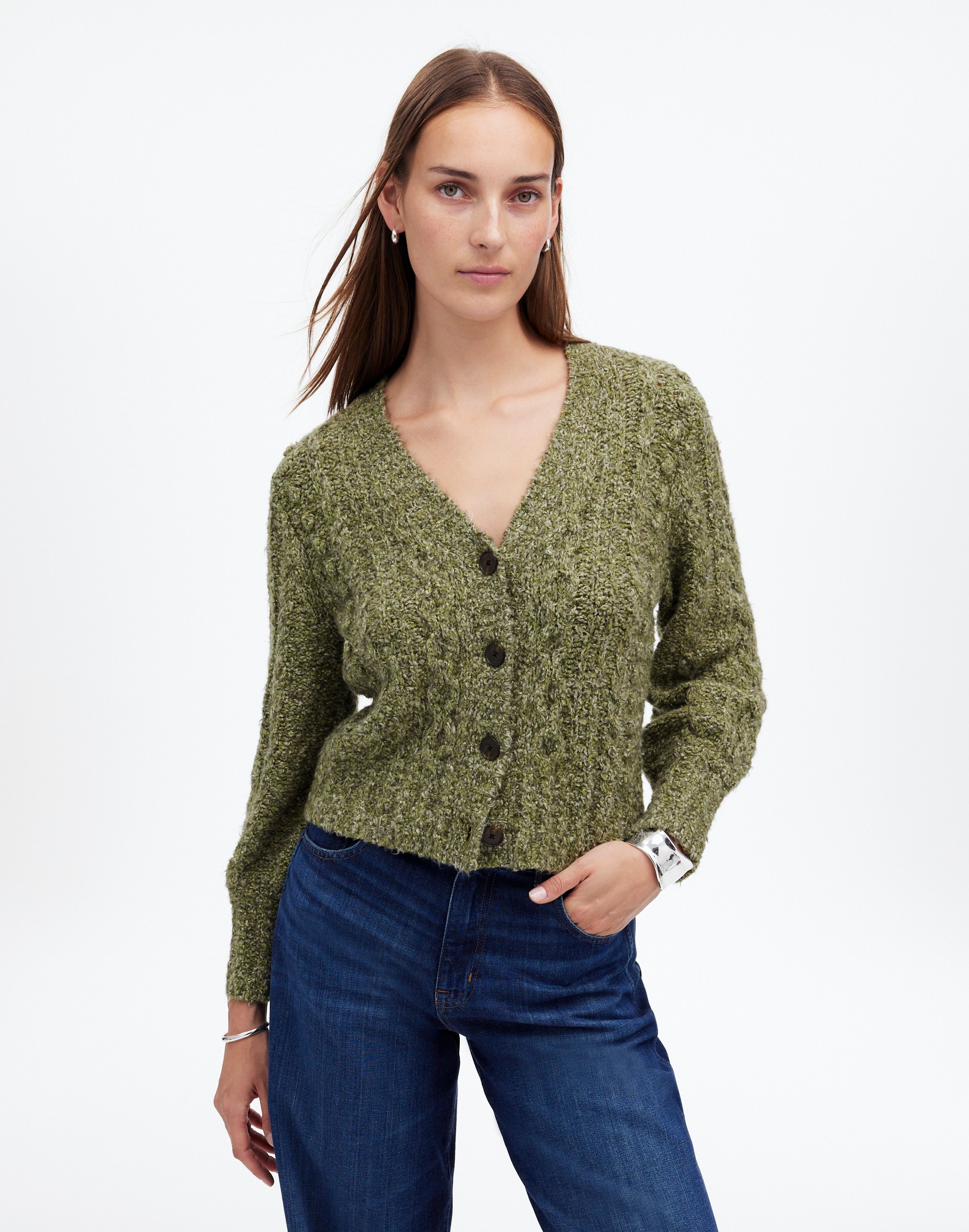 Cable V-Neck Cardigan | Madewell