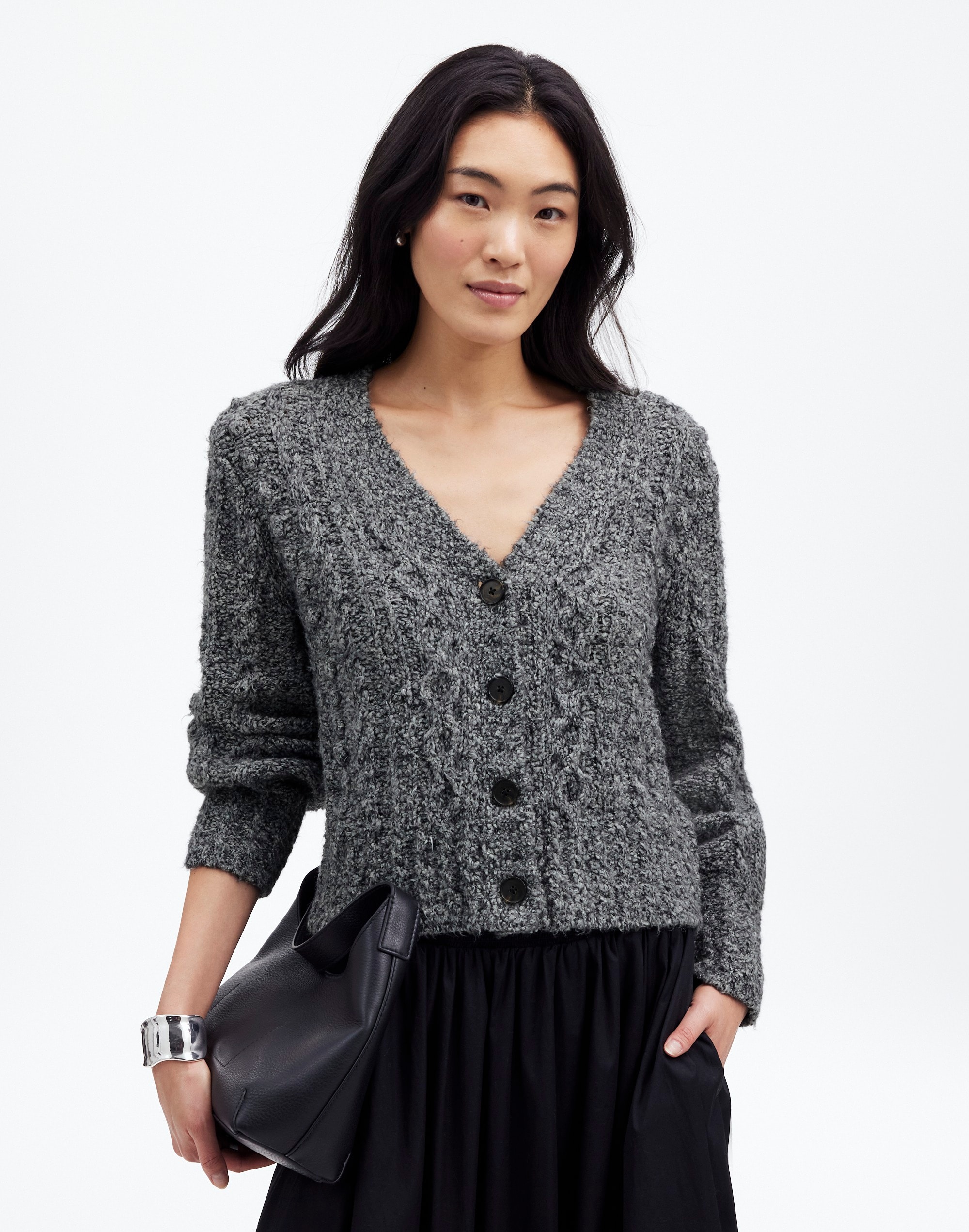 Cable V-Neck Cardigan | Madewell