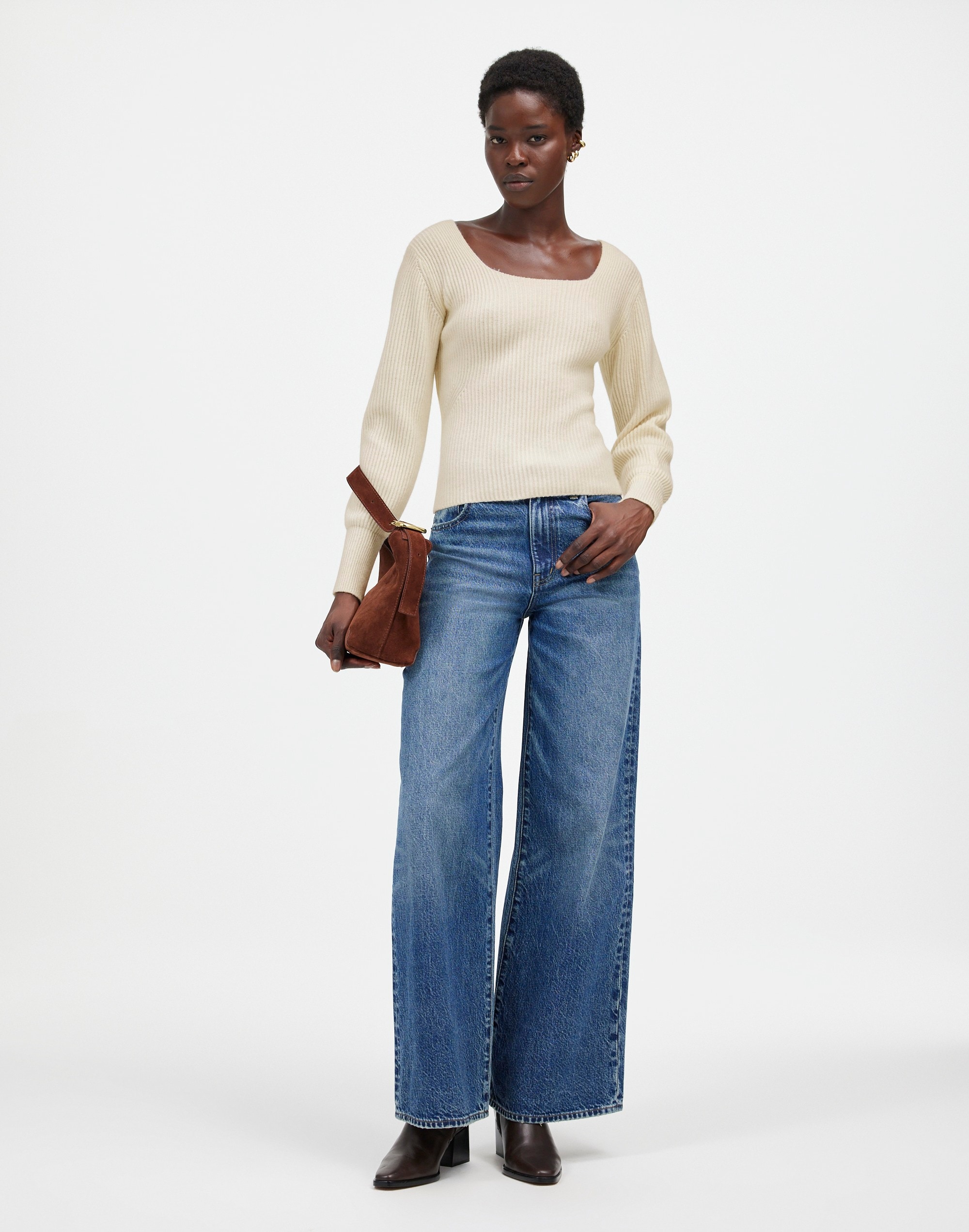 Square-Neck Pullover Sweater SoftWool | Madewell