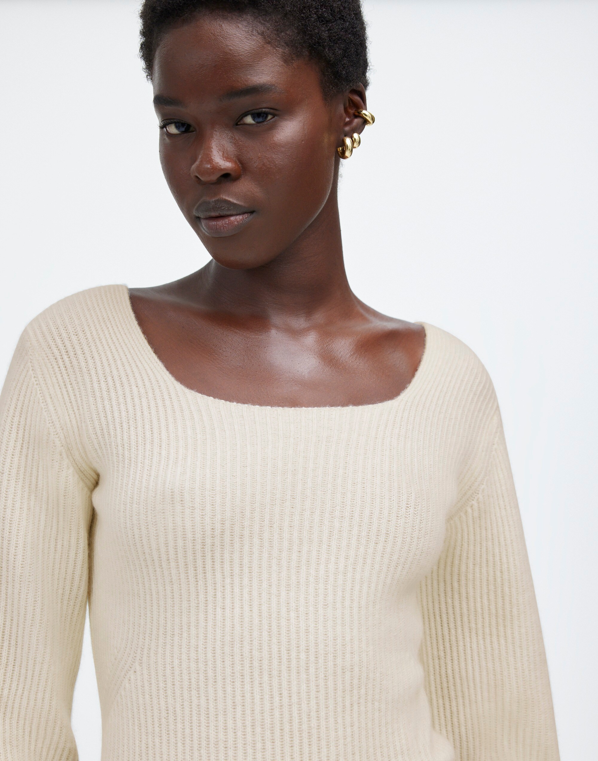 Square-Neck Pullover Sweater SoftWool | Madewell