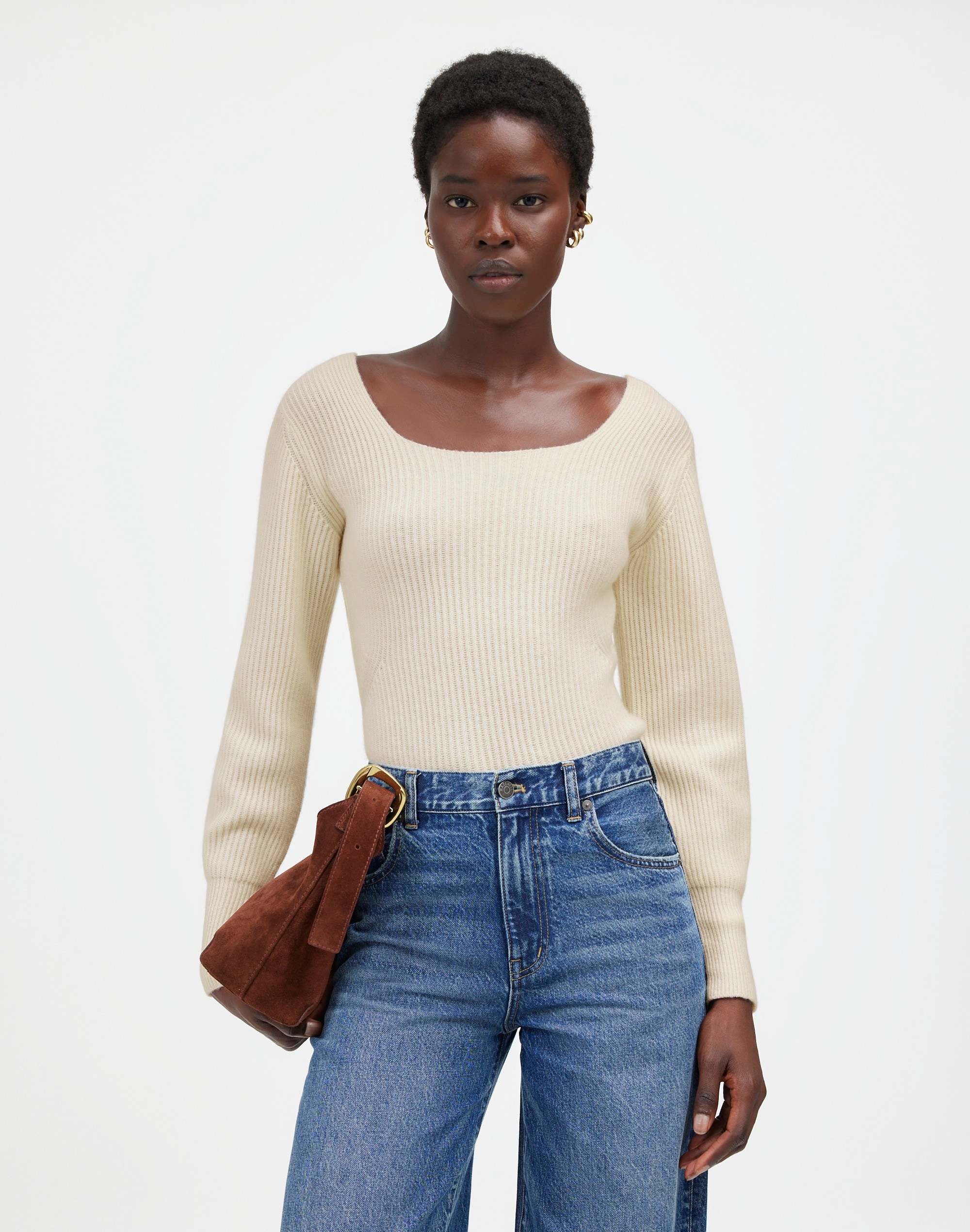 Square-Neck Pullover Sweater SoftWool | Madewell