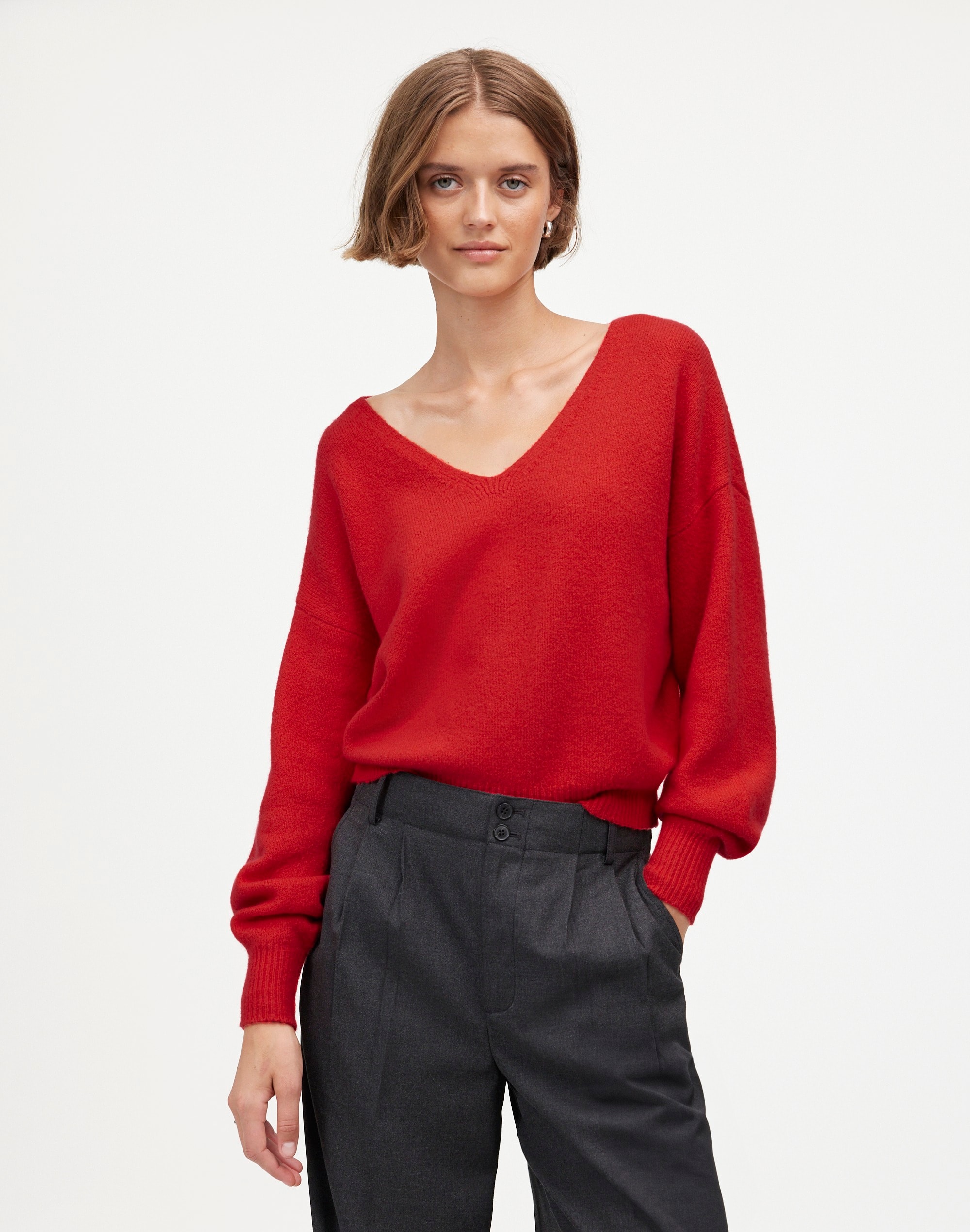 Wedged V-Neck Sweater | Madewell