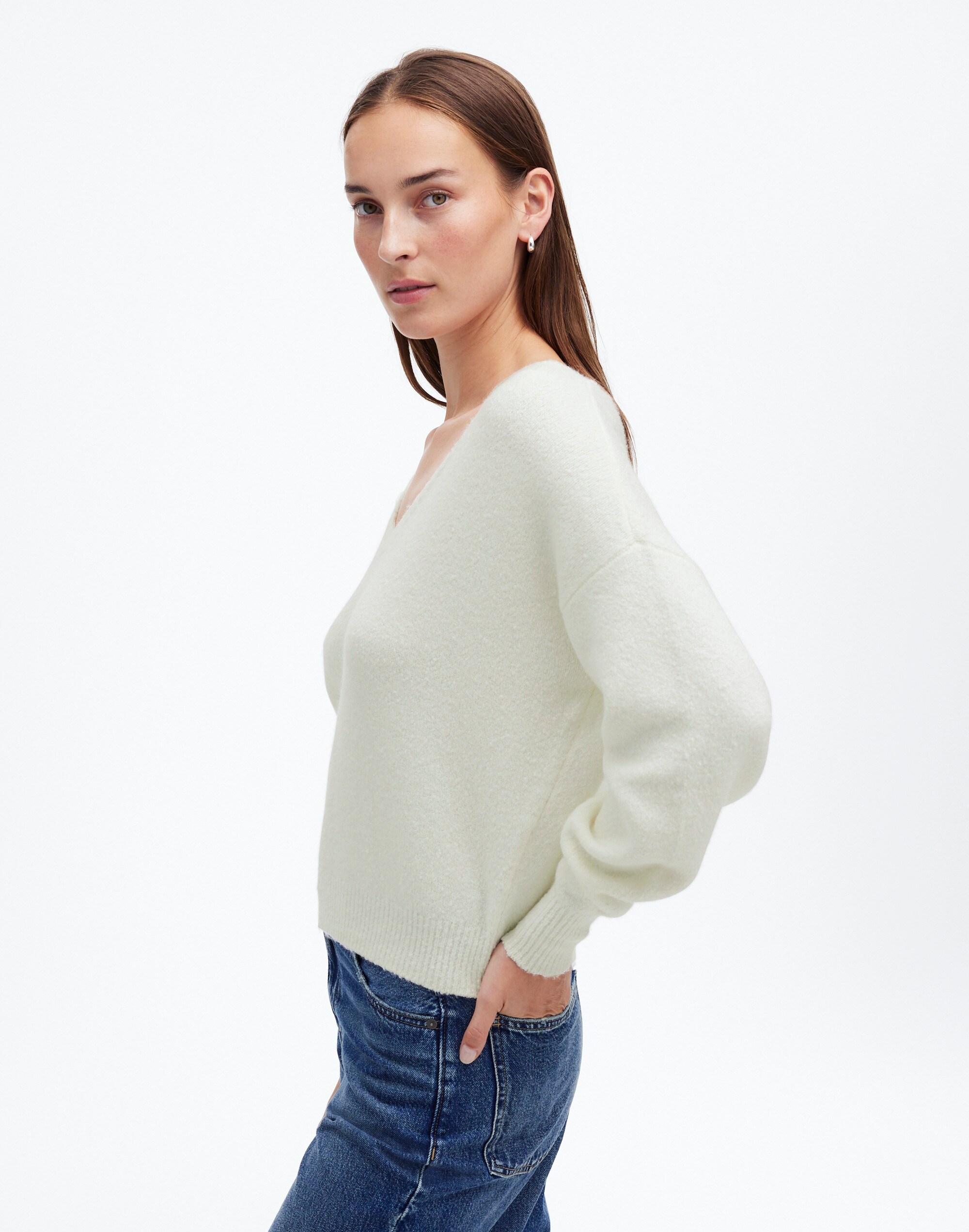 Wedged V-Neck Sweater | Madewell