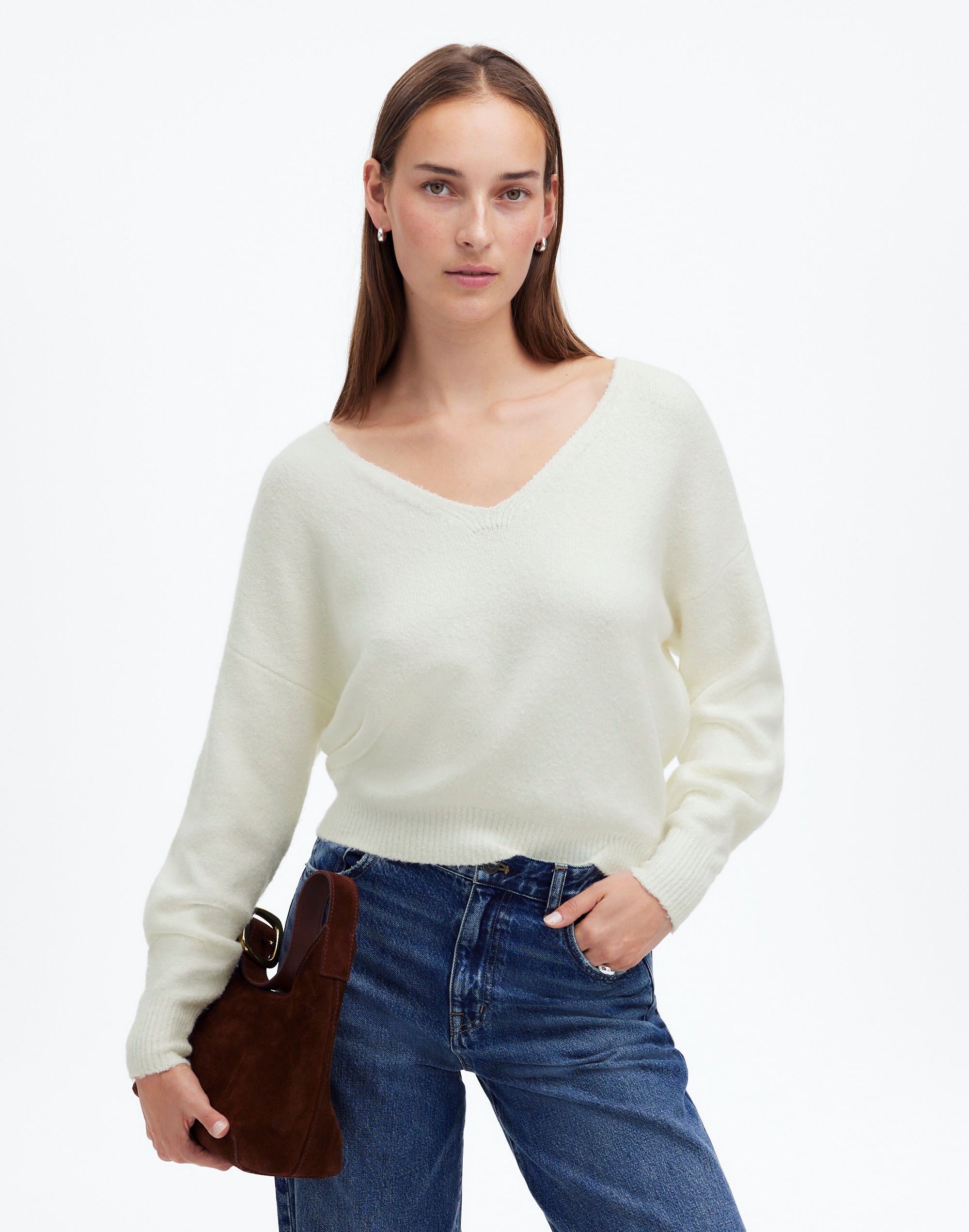 Wedged V-Neck Sweater | Madewell