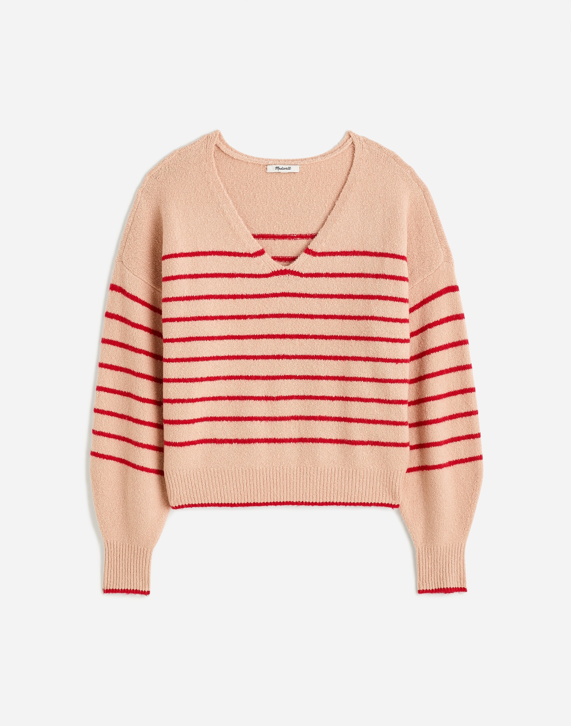 Wedged V-Neck Sweater Stripe | Madewell