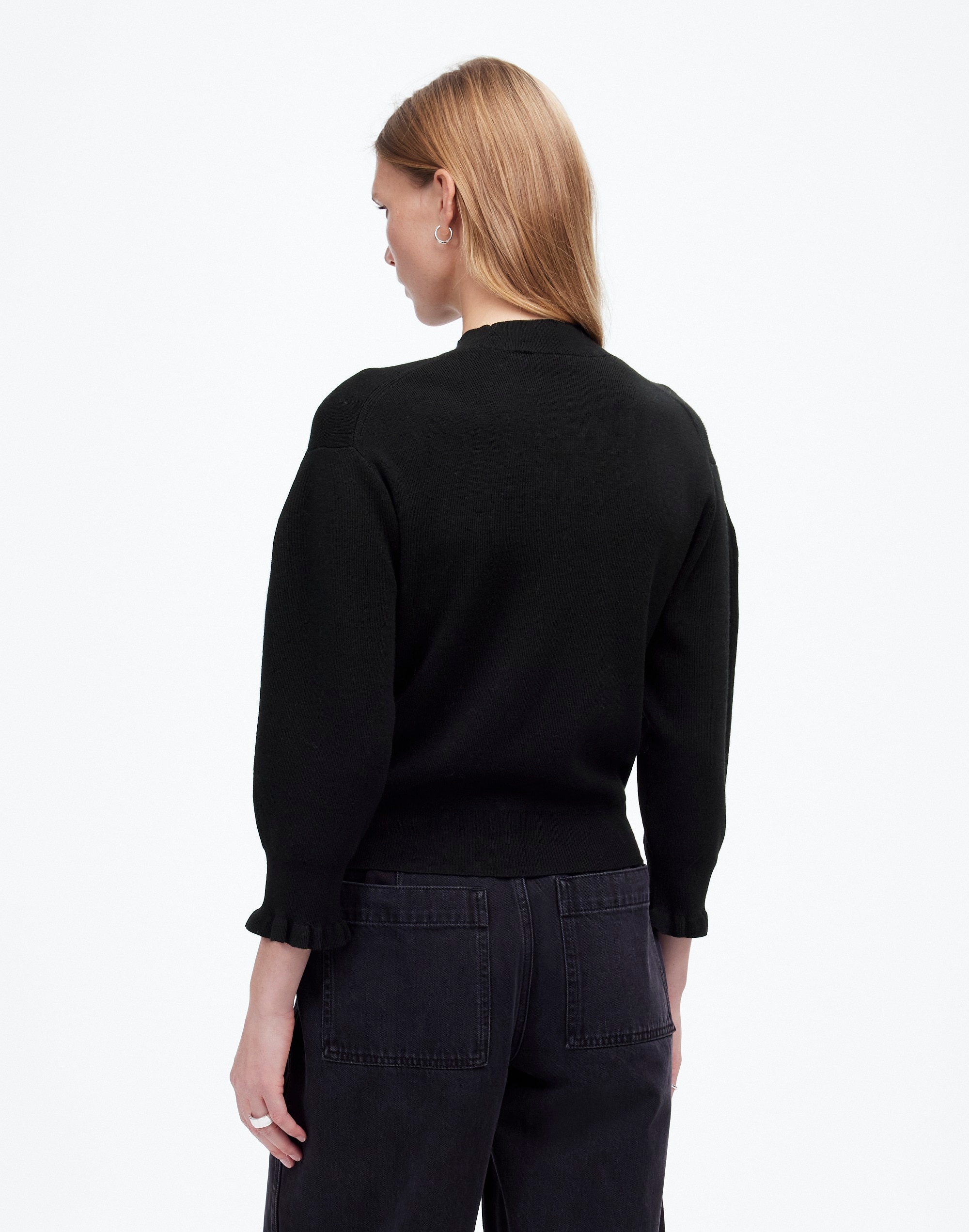 Merino Wool Ruffle Mockneck Sweater | Madewell