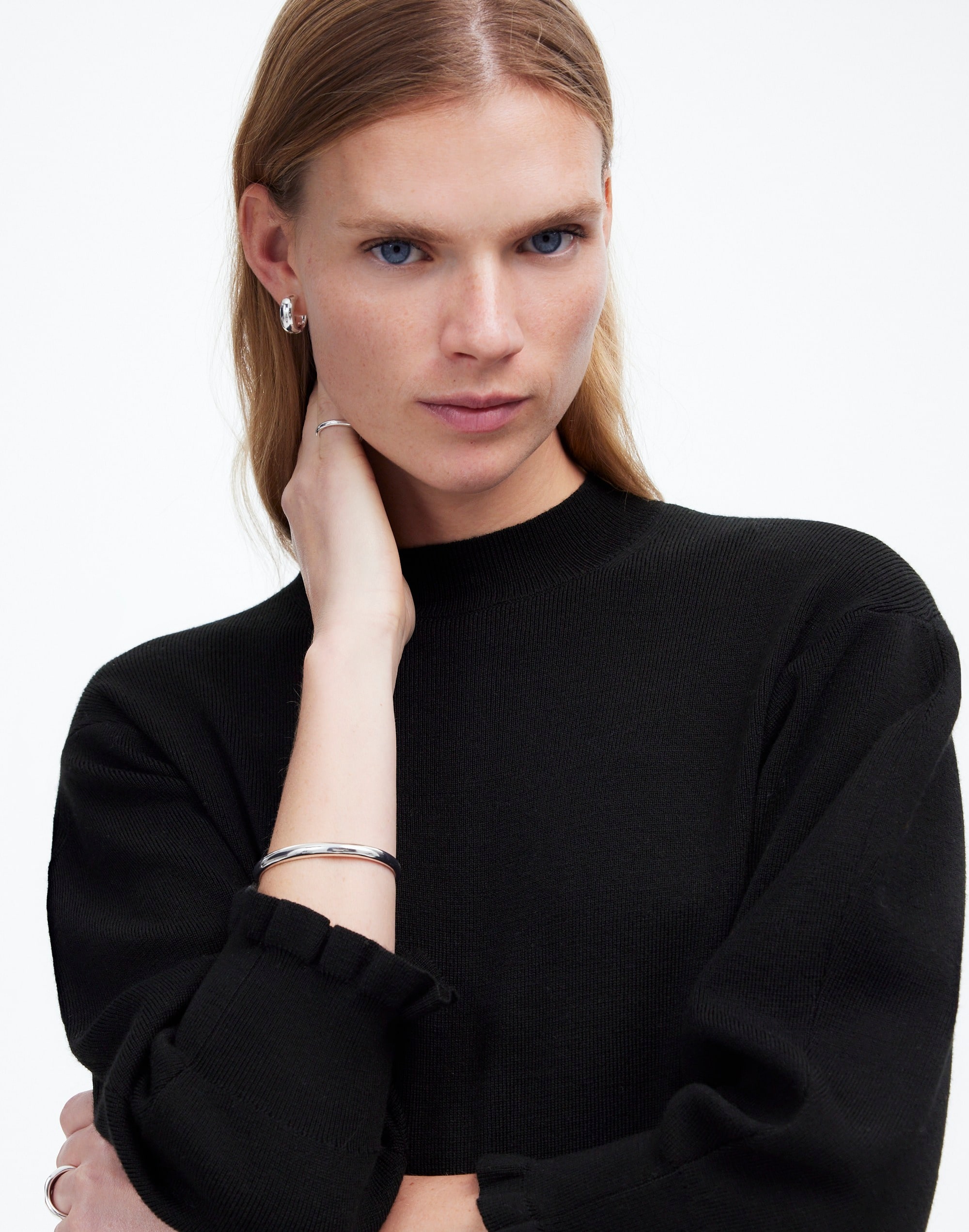 Merino Wool Ruffle Mockneck Sweater | Madewell