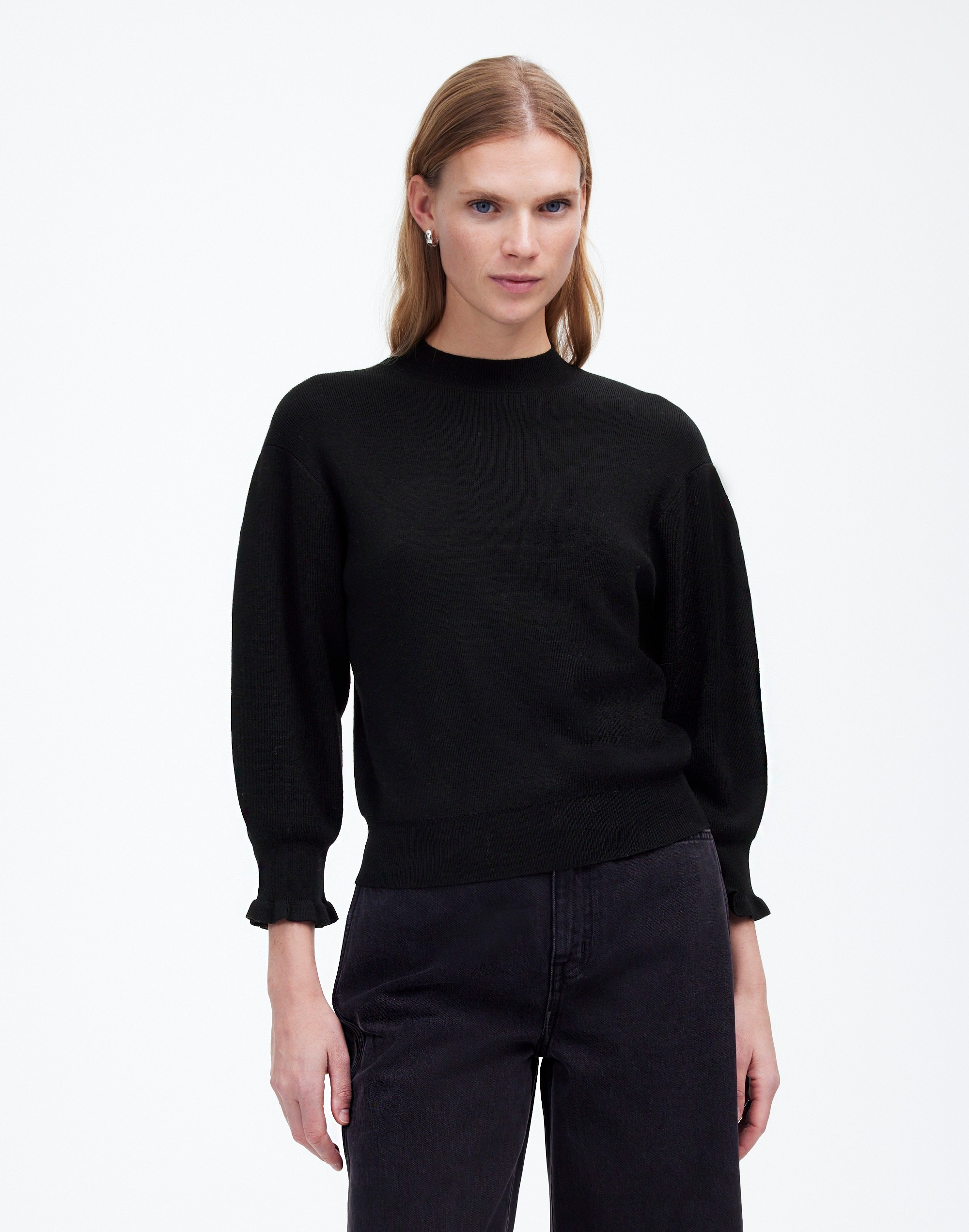 Merino Wool Ruffle Mockneck Sweater | Madewell