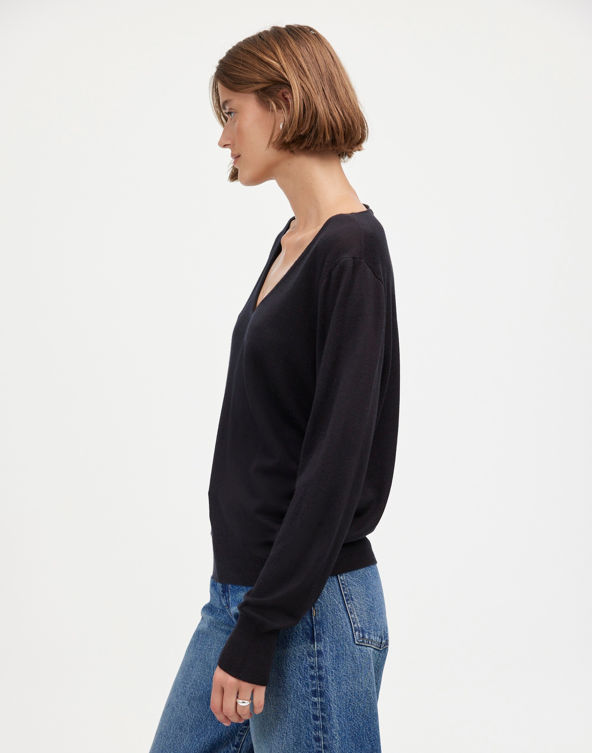 Merino Wool-Silk Blend V-Neck Sweater | Madewell