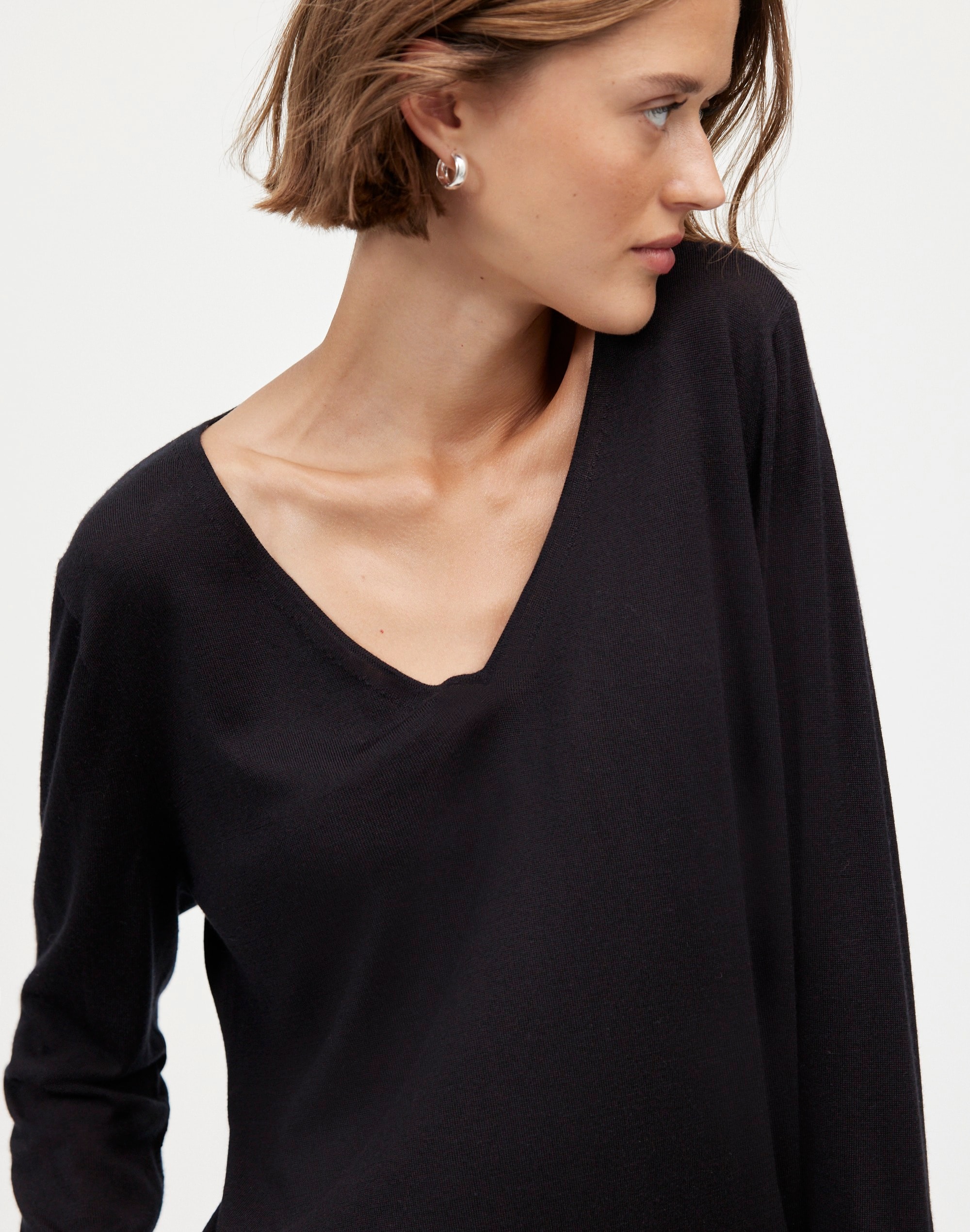 Merino Wool-Silk Blend V-Neck Sweater | Madewell