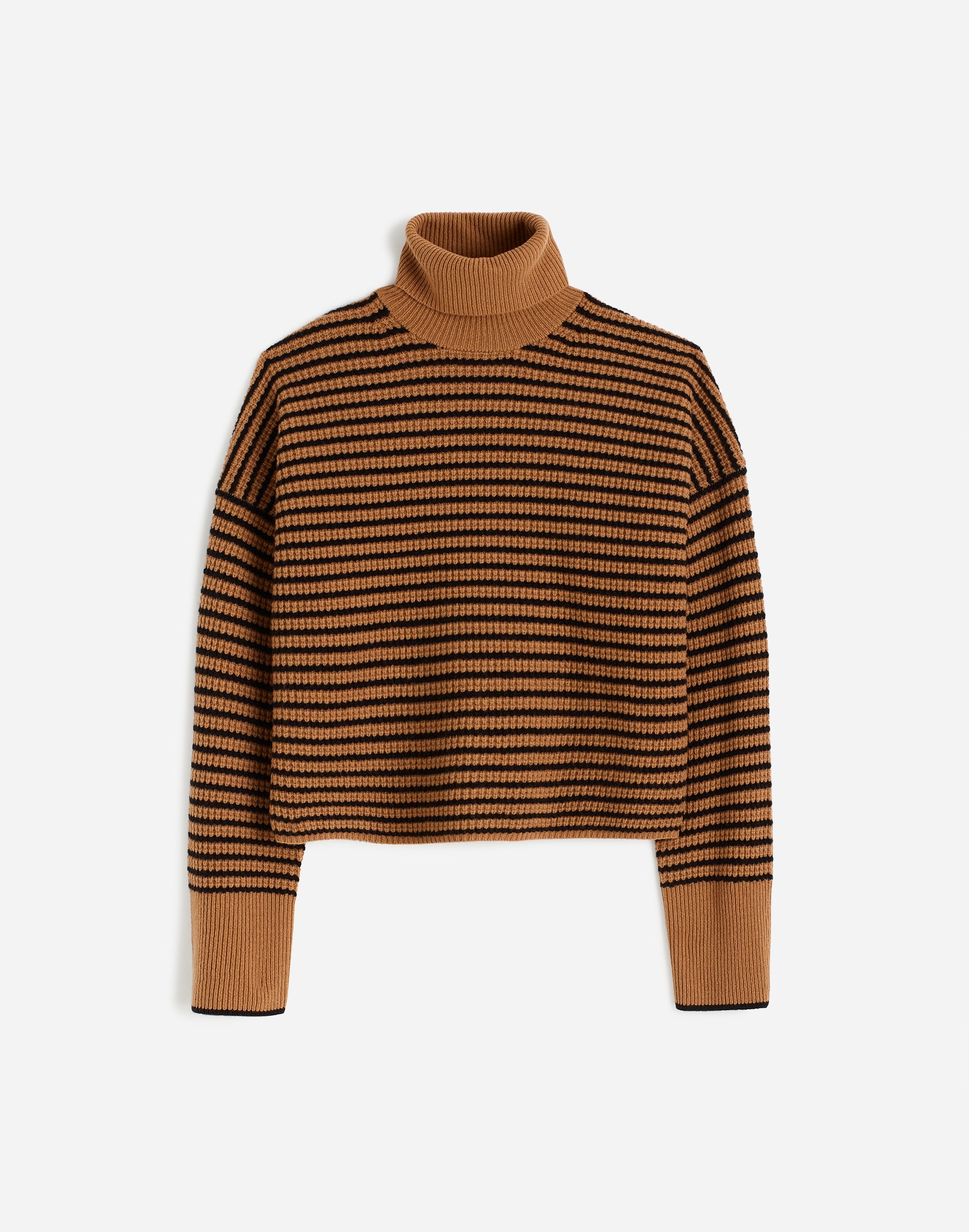 Wool Waffle-Knit Turtleneck Stripe | Madewell