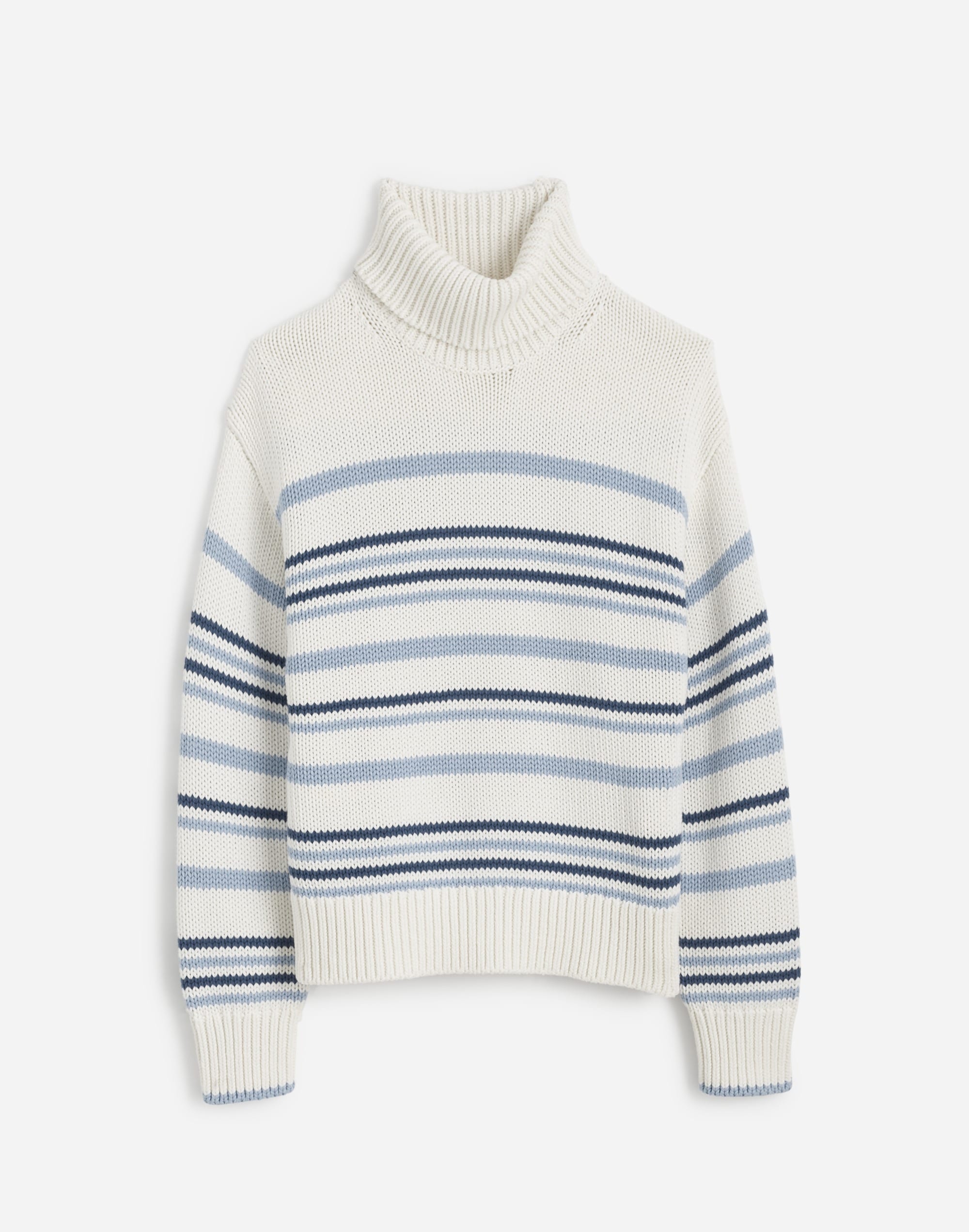 Ribbed Cotton Turtleneck Sweater Stripe | Madewell