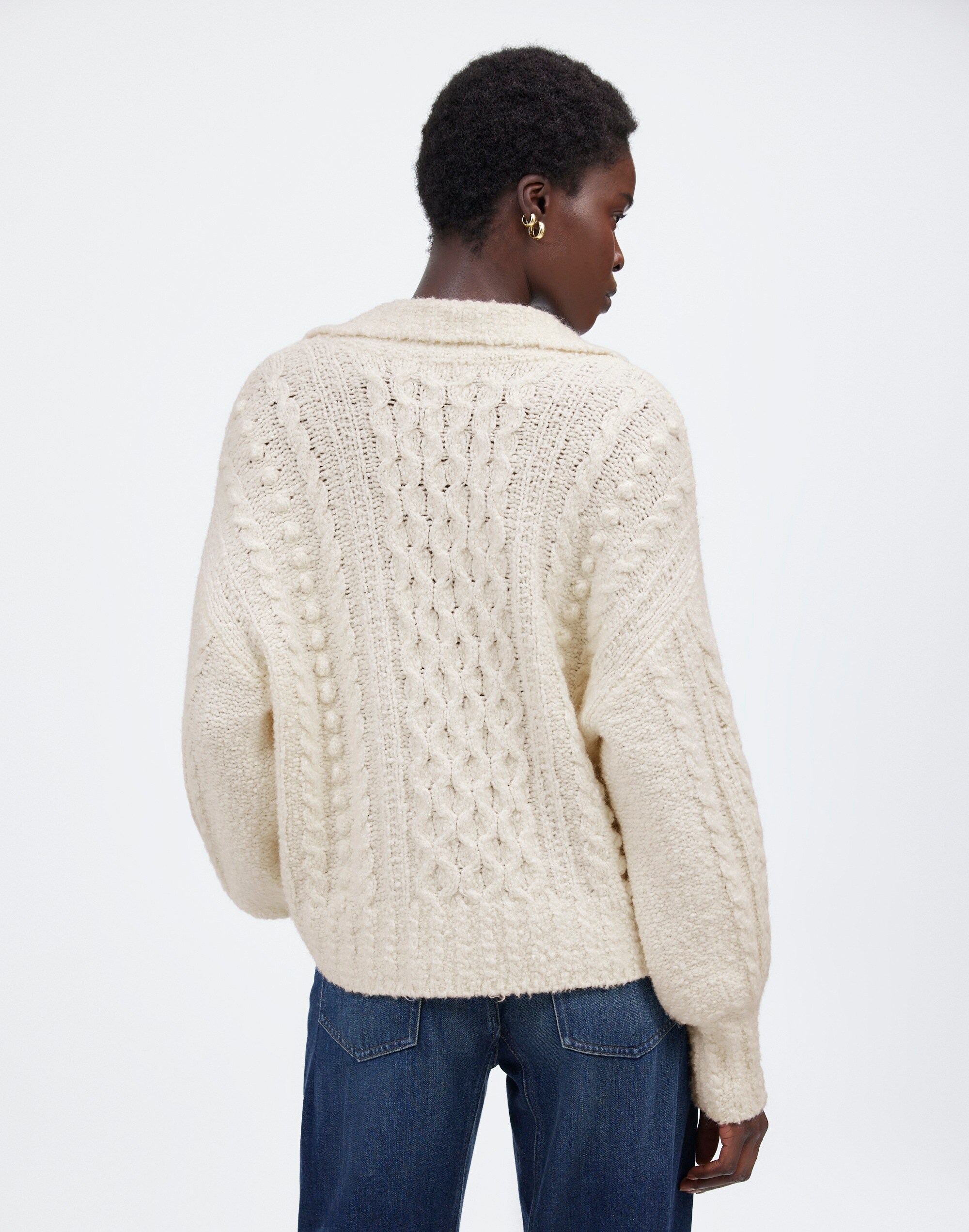 Cotton-Merino Wool Blend Cable-Knit Sweater | Madewell