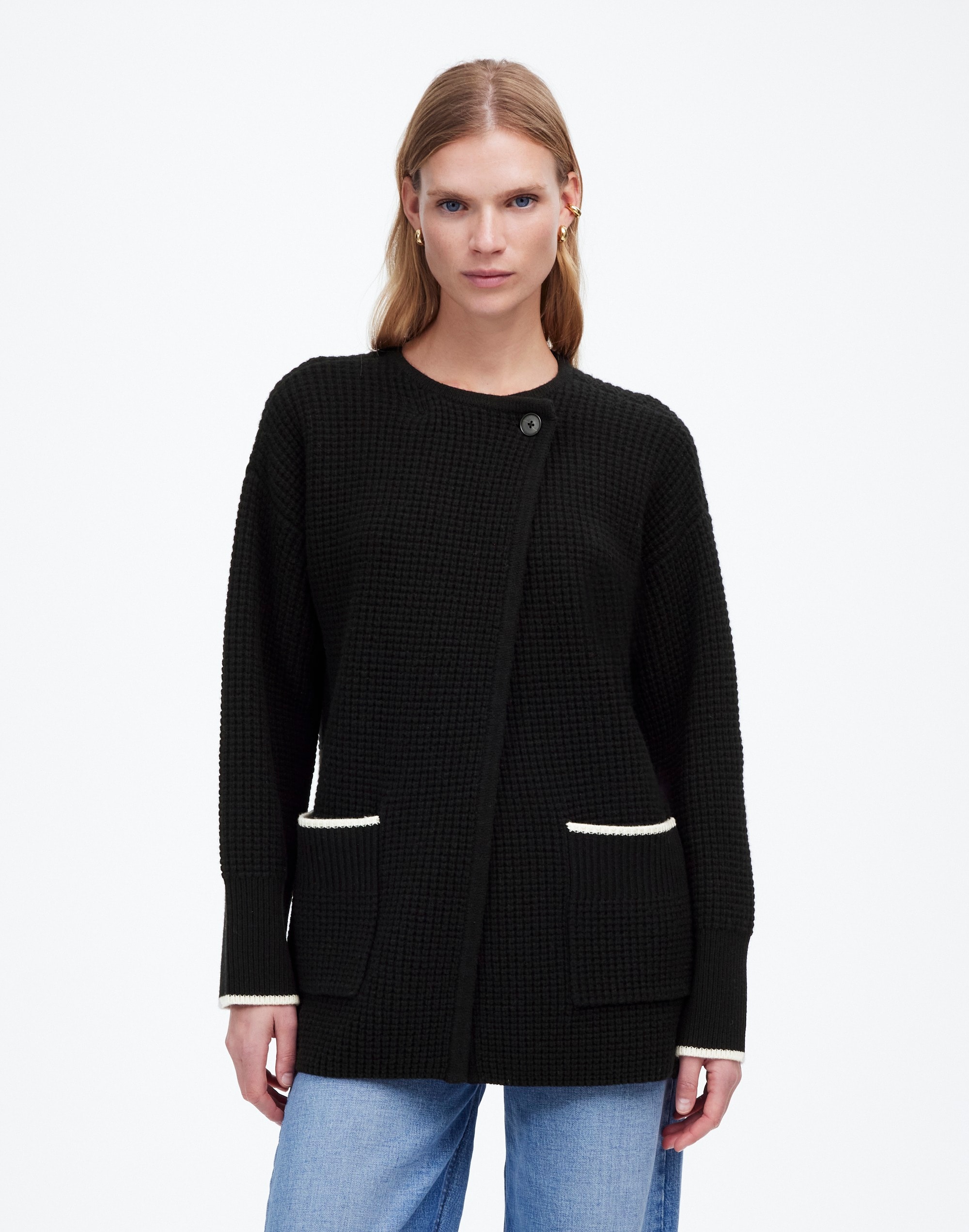 Merino Wool-Blend Scarf Sweater Jacket | Madewell