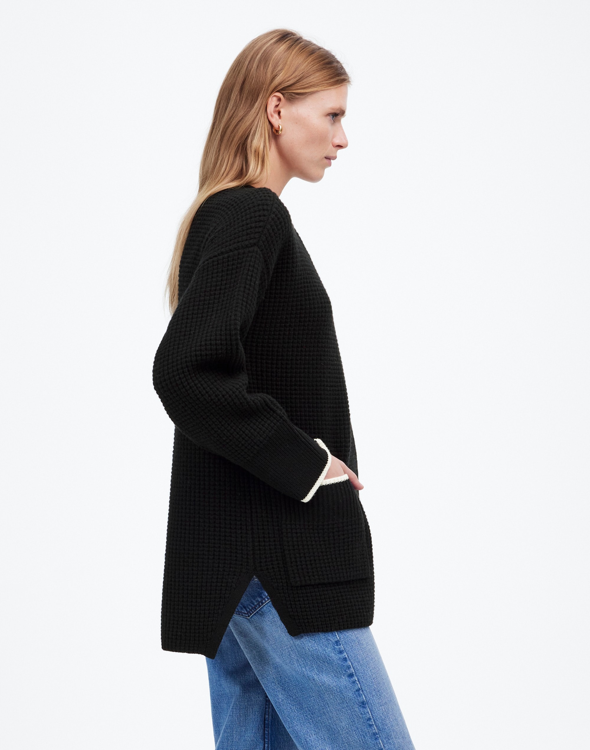 Merino Wool-Blend Scarf Sweater Jacket | Madewell