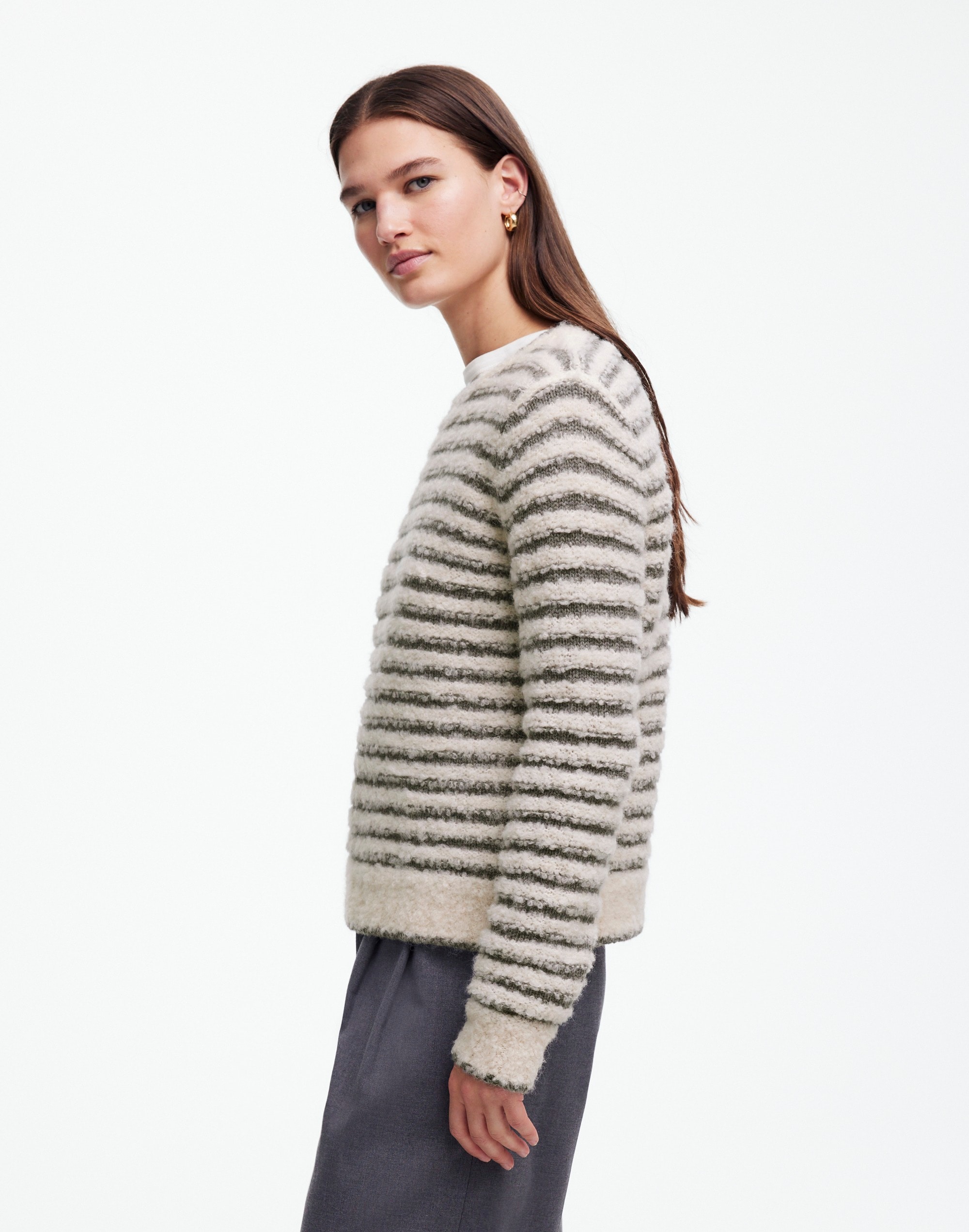 Bouclé-Knit Crewneck Sweater | Madewell