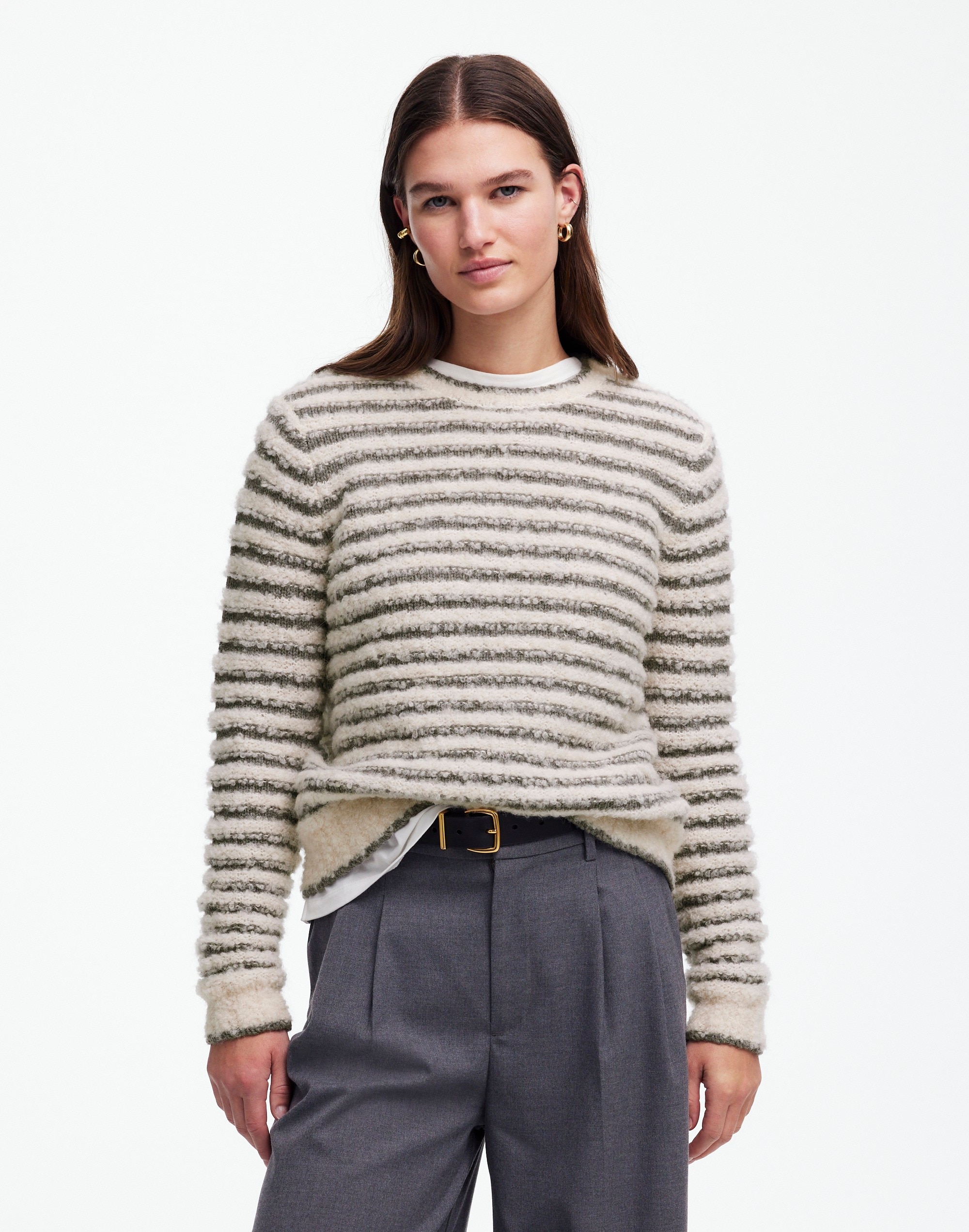 Bouclé-Knit Crewneck Sweater | Madewell