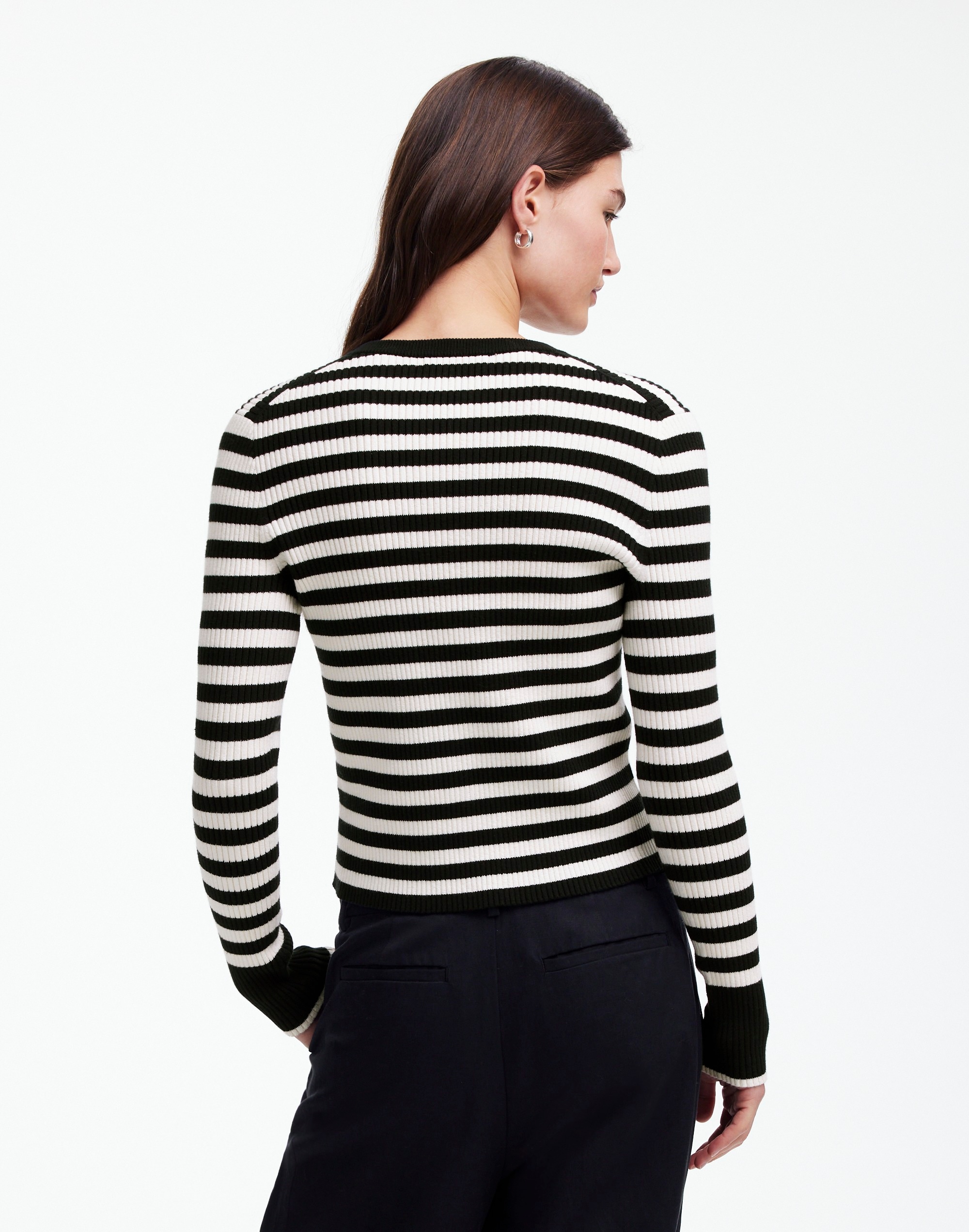 Zip-Front Cardigan Stripe | Madewell