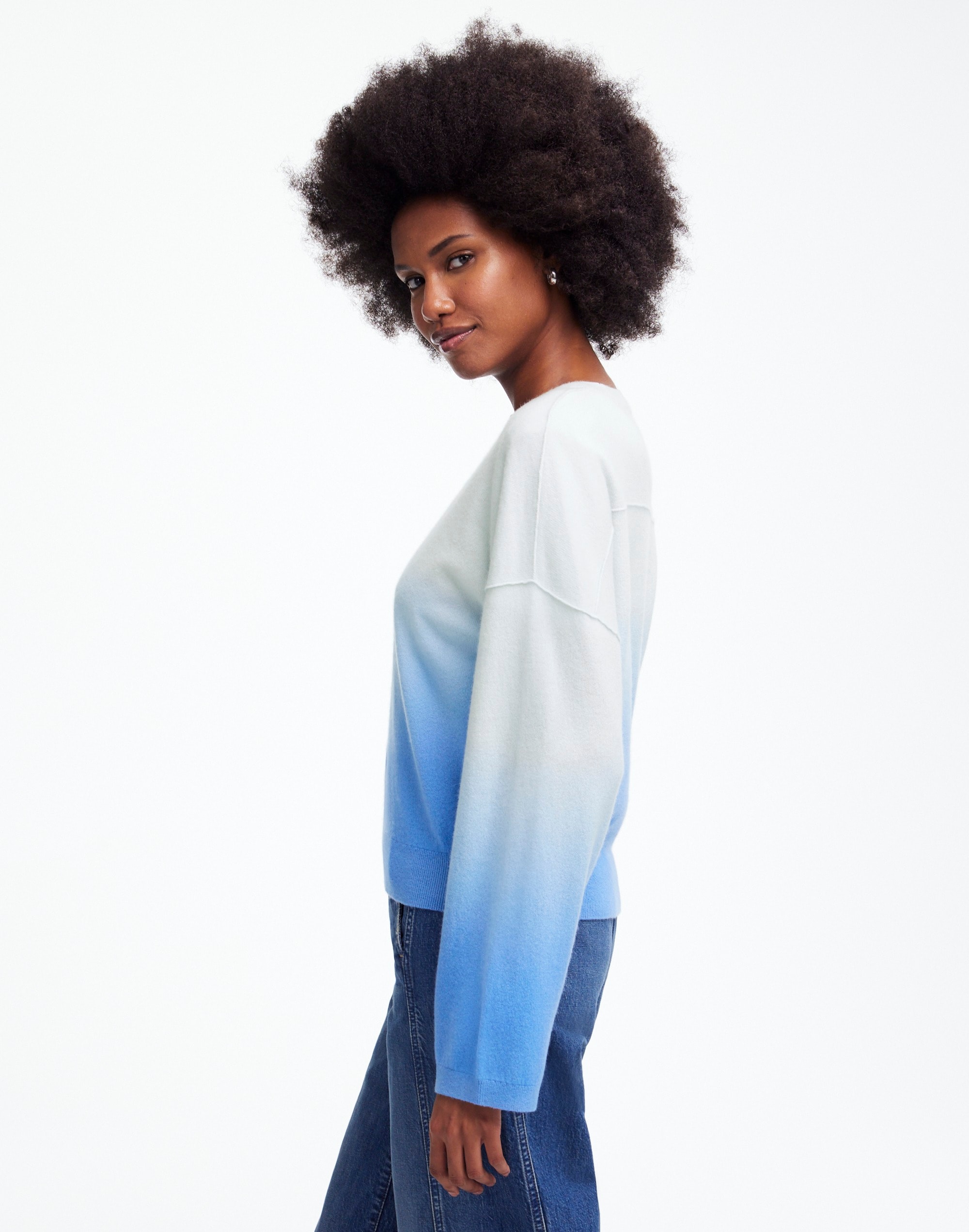 Cashmere Boxy Sweater Dip Dye | Madewell