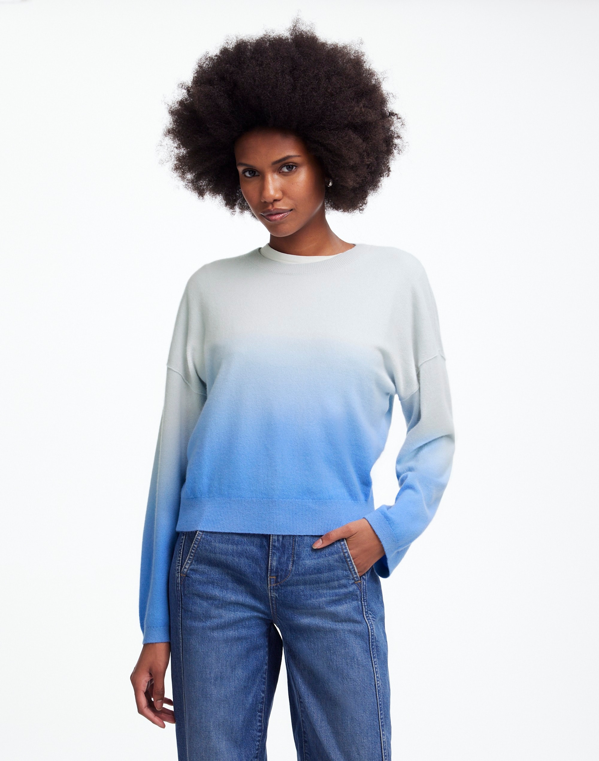 Cashmere Boxy Sweater Dip Dye | Madewell