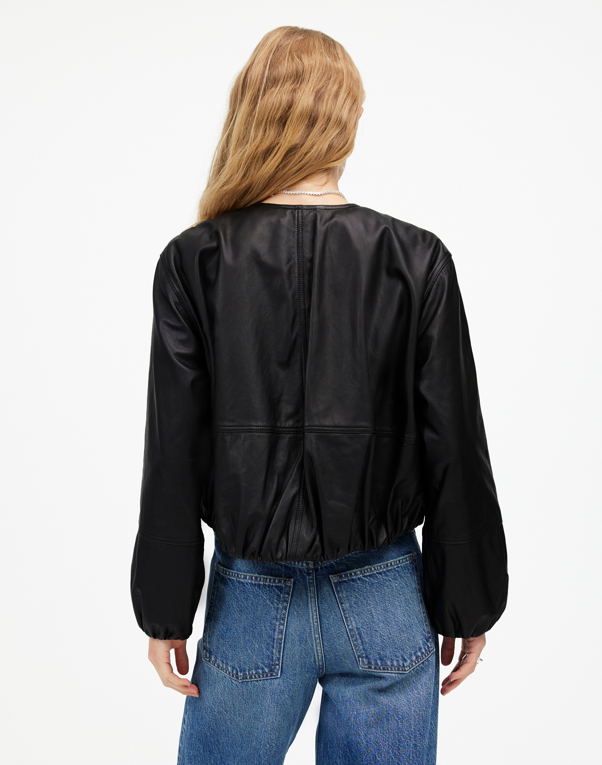 Leather Bubble-Sleeve Jacket | Madewell