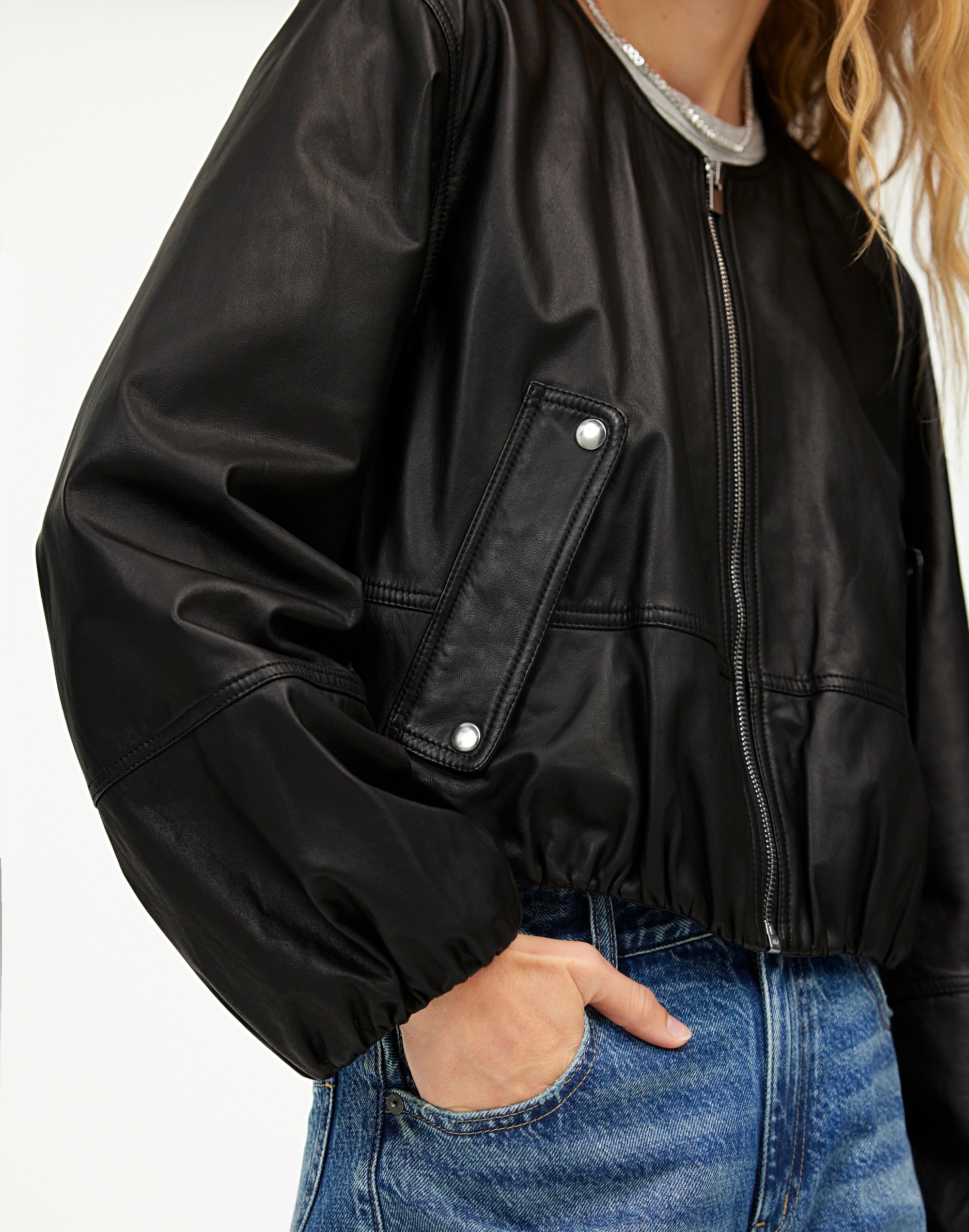 Leather Bubble-Sleeve Jacket | Madewell