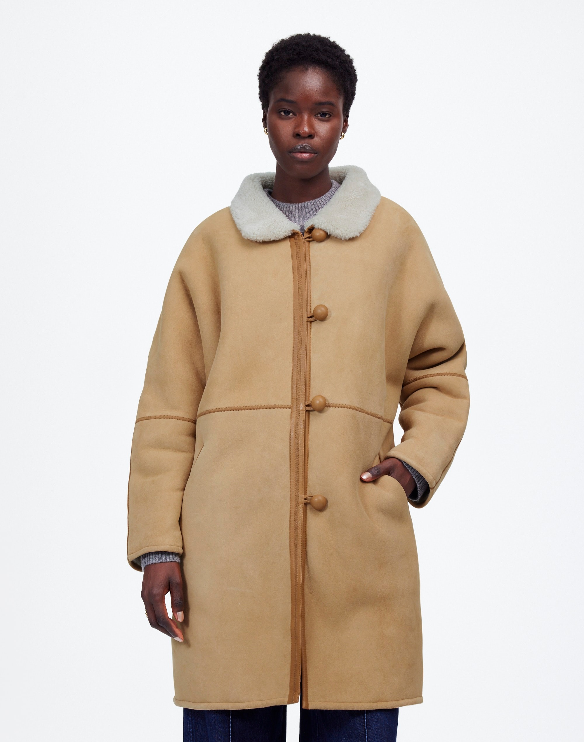 Suede Oversized Long Jacket | Madewell