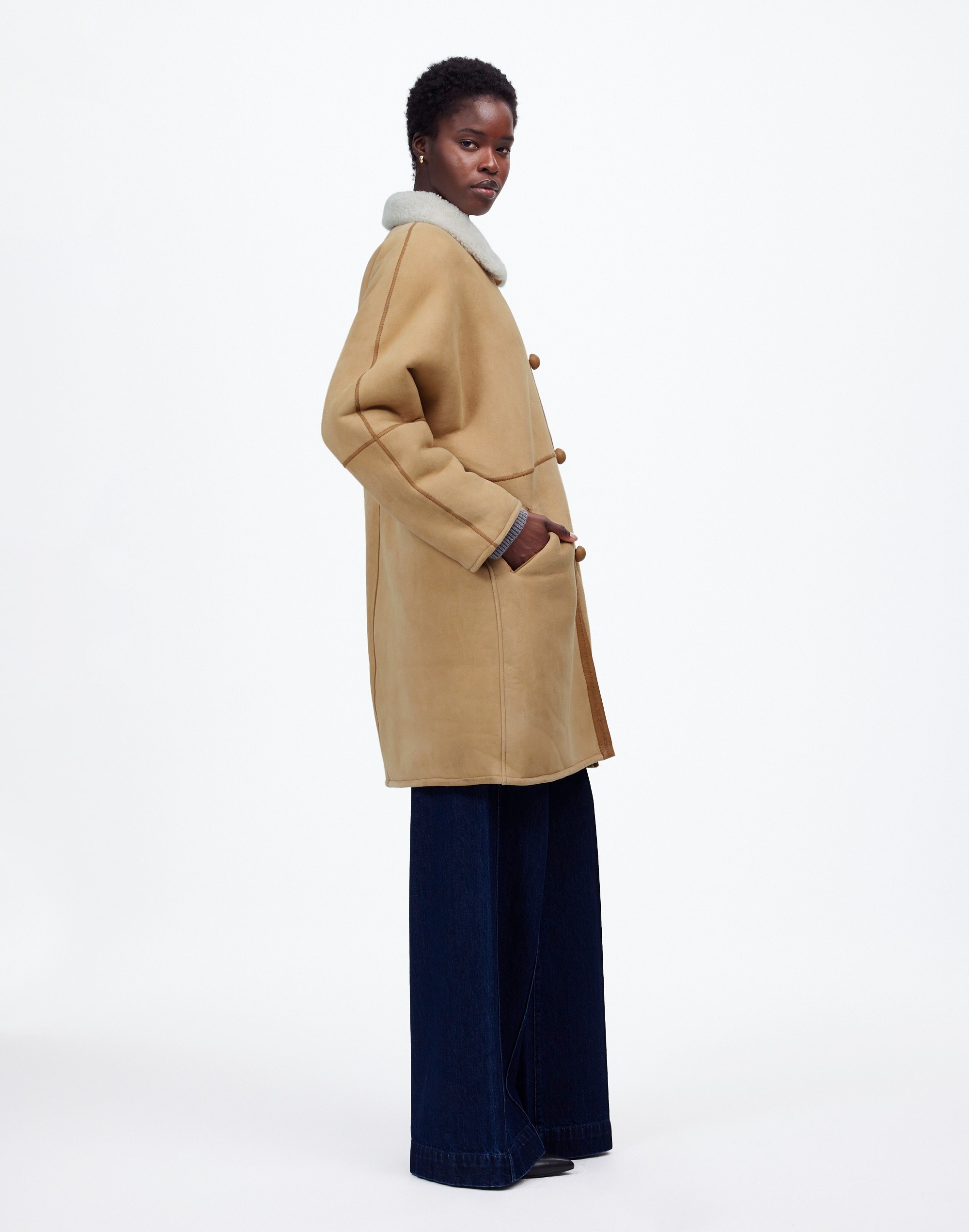 Suede Oversized Long Jacket | Madewell