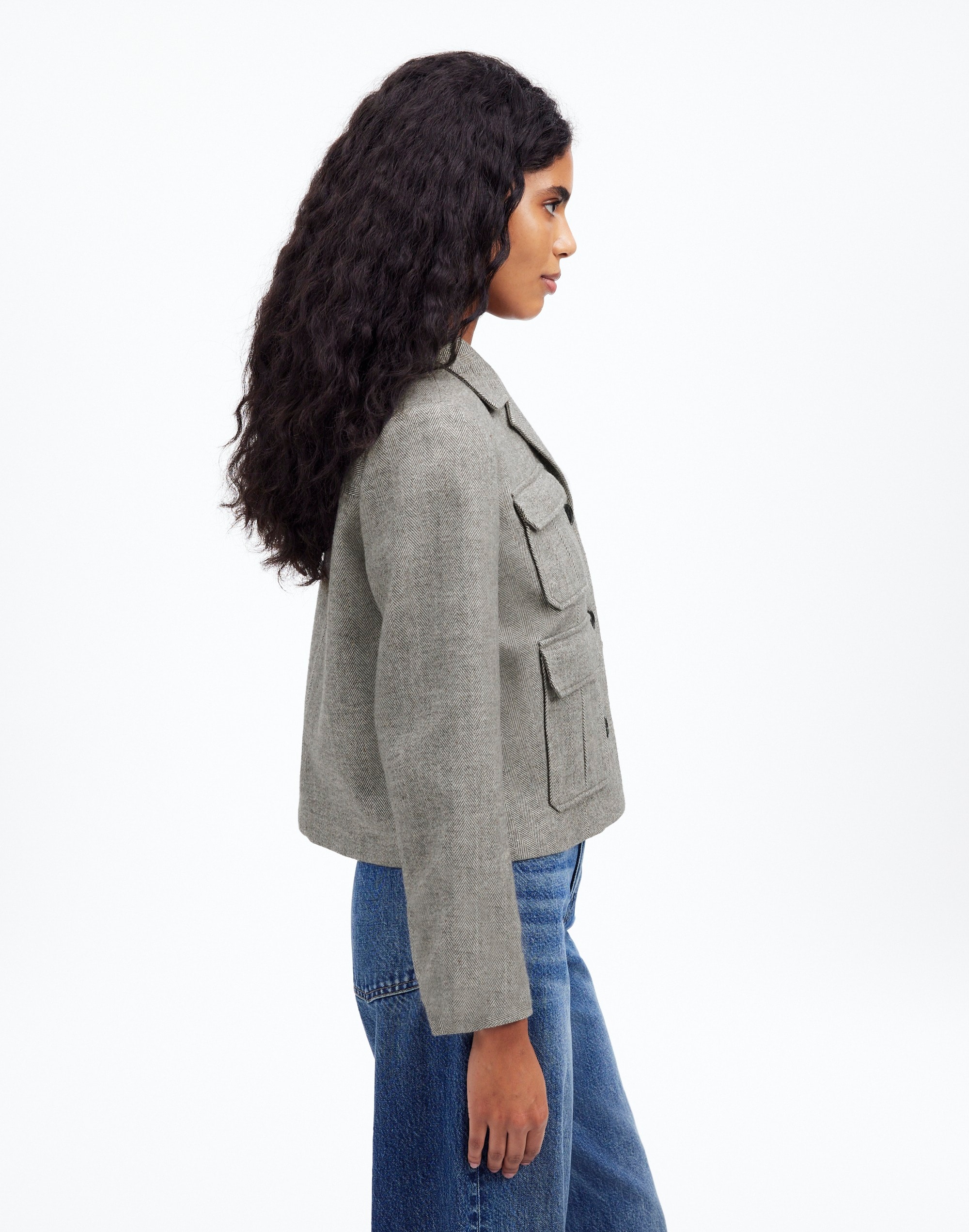 Flap-Pocket Field Jacket Herringbone | Madewell