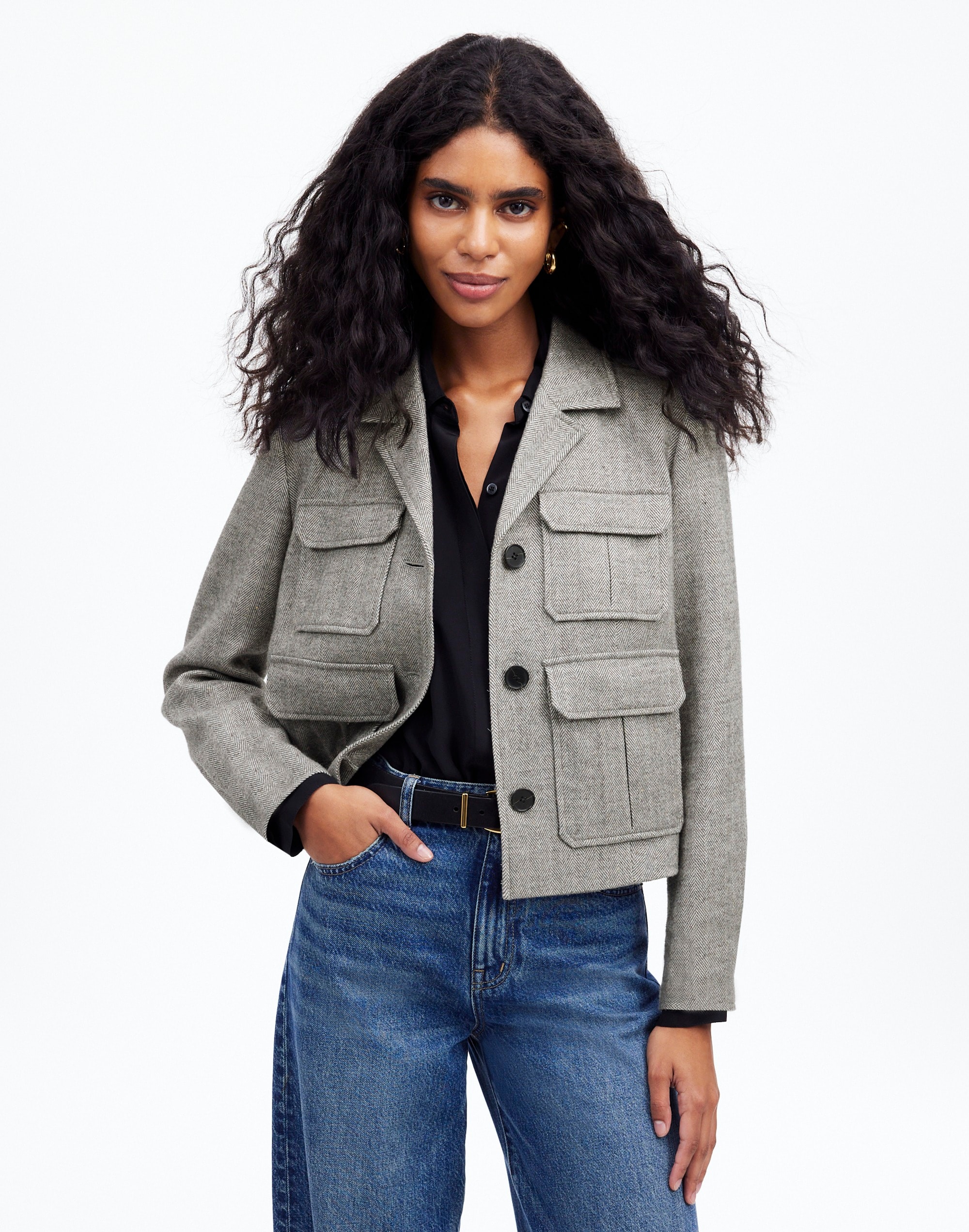 Flap-Pocket Field Jacket Herringbone | Madewell