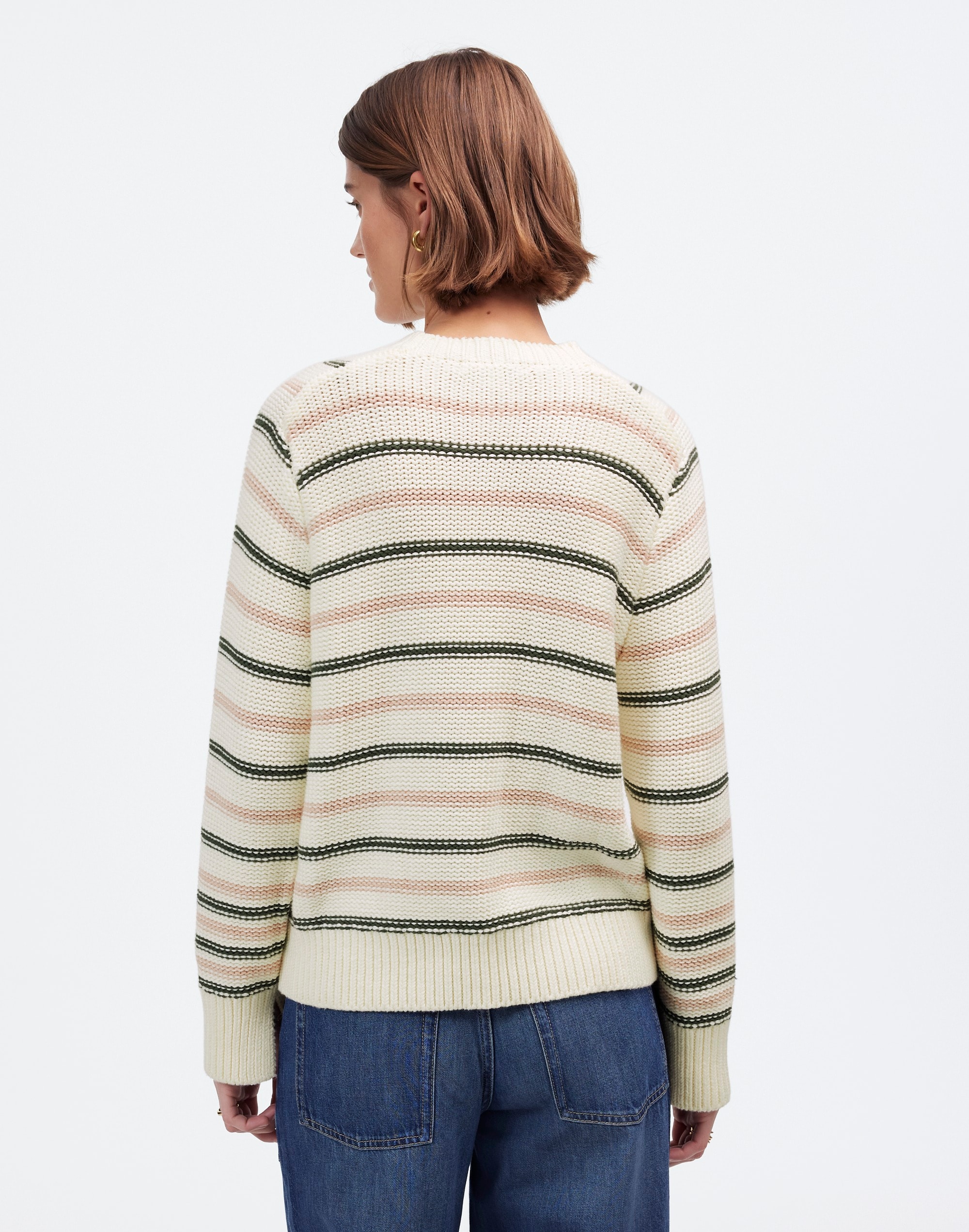 Cotton Crewneck Sweater Stripe | Madewell