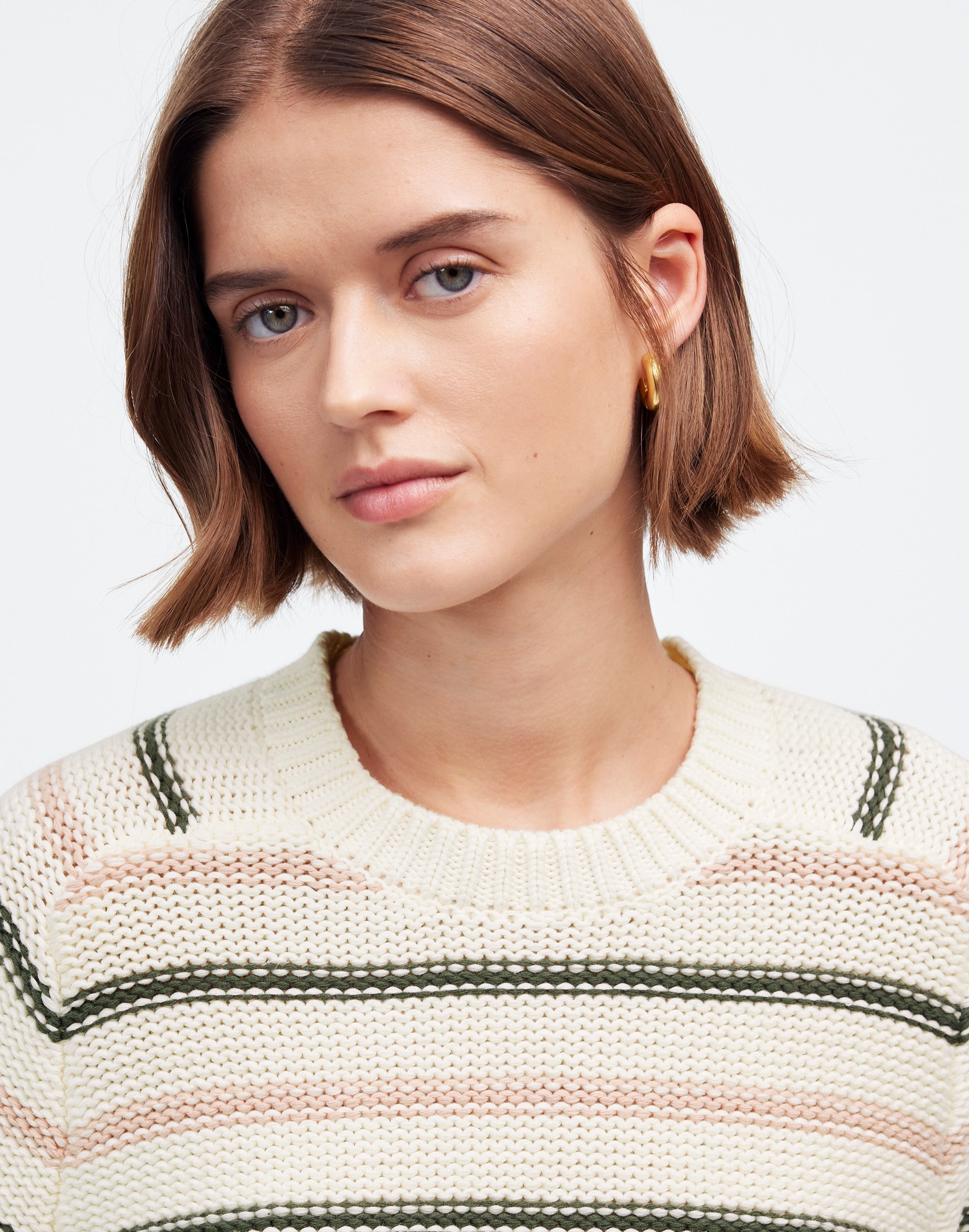 Cotton Crewneck Sweater Stripe | Madewell