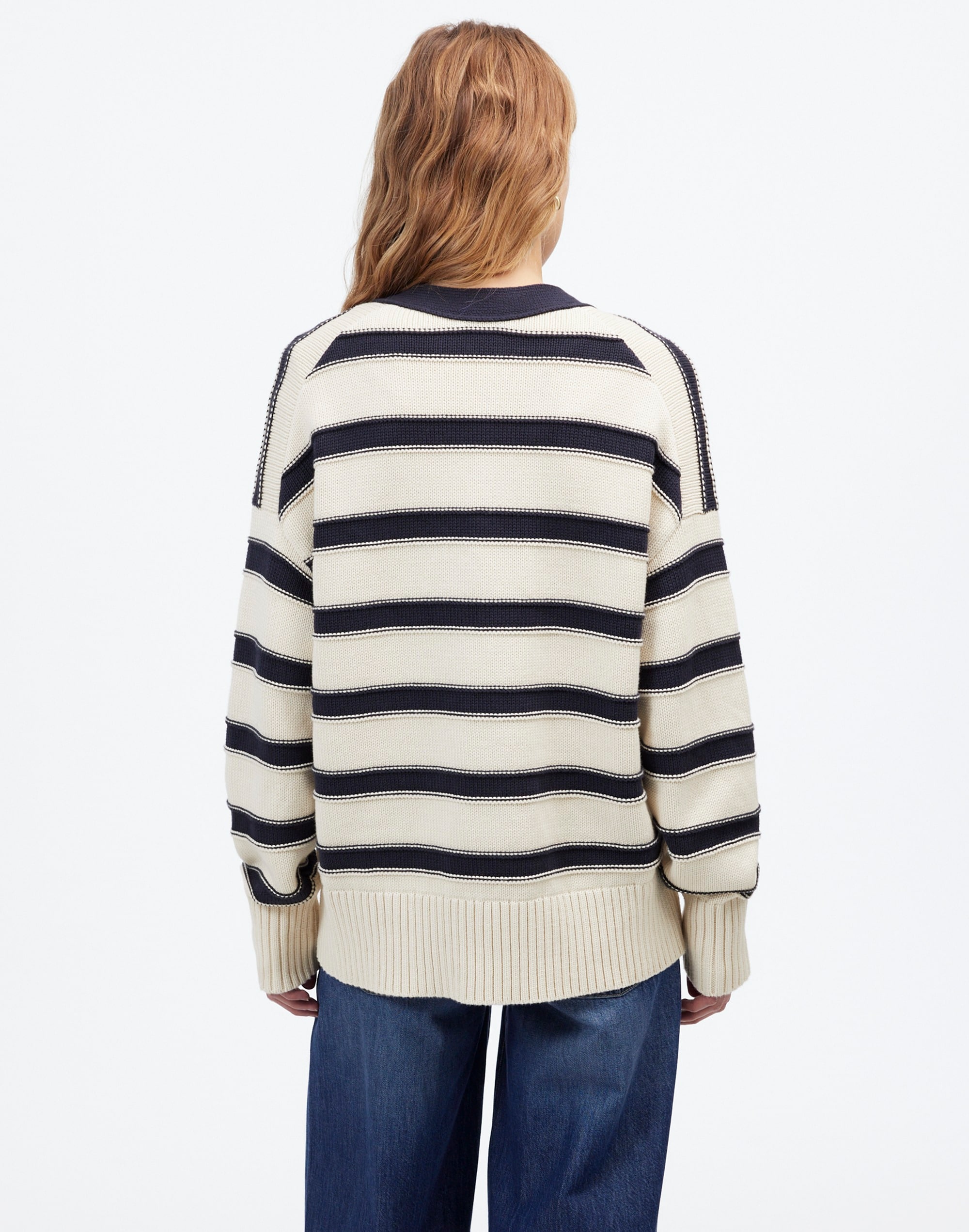 Oversized Cotton Cardigan Stripe | Madewell