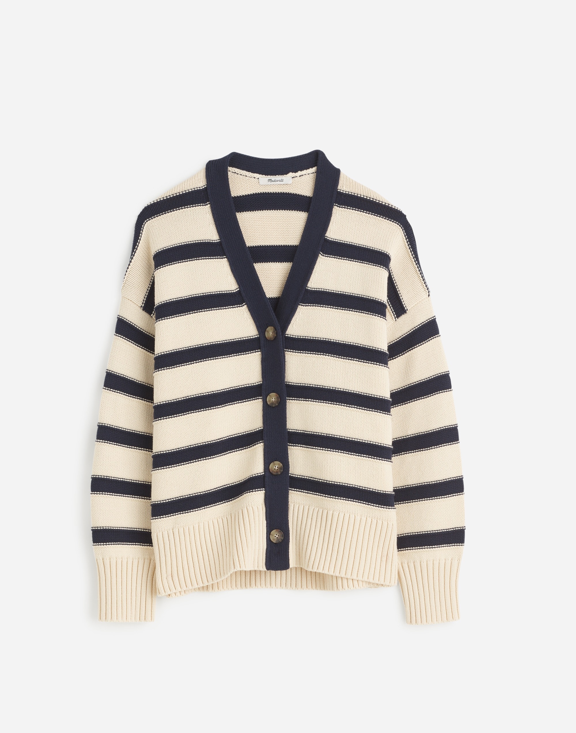 Oversized Cotton Cardigan Stripe | Madewell