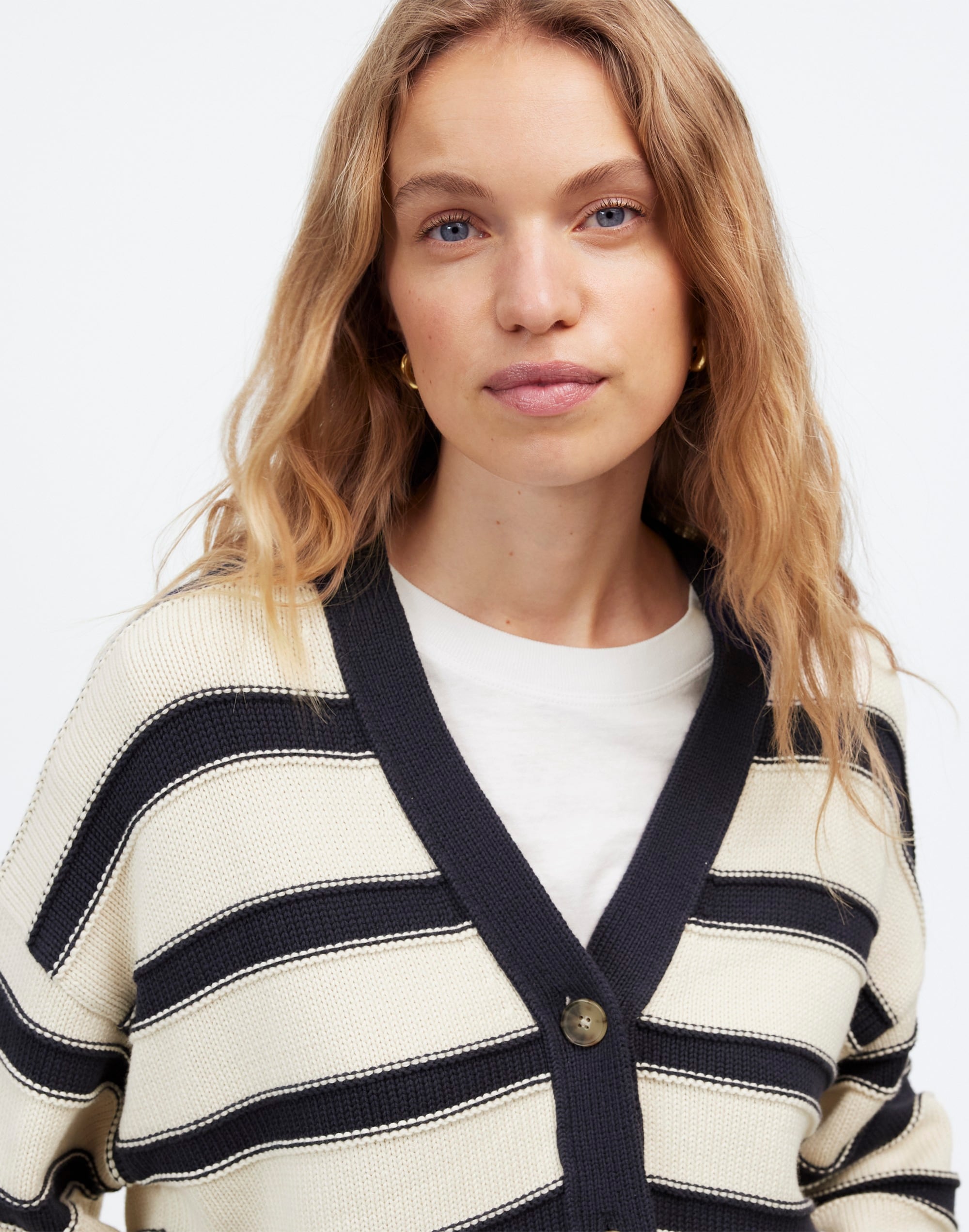 Oversized Cotton Cardigan Stripe | Madewell