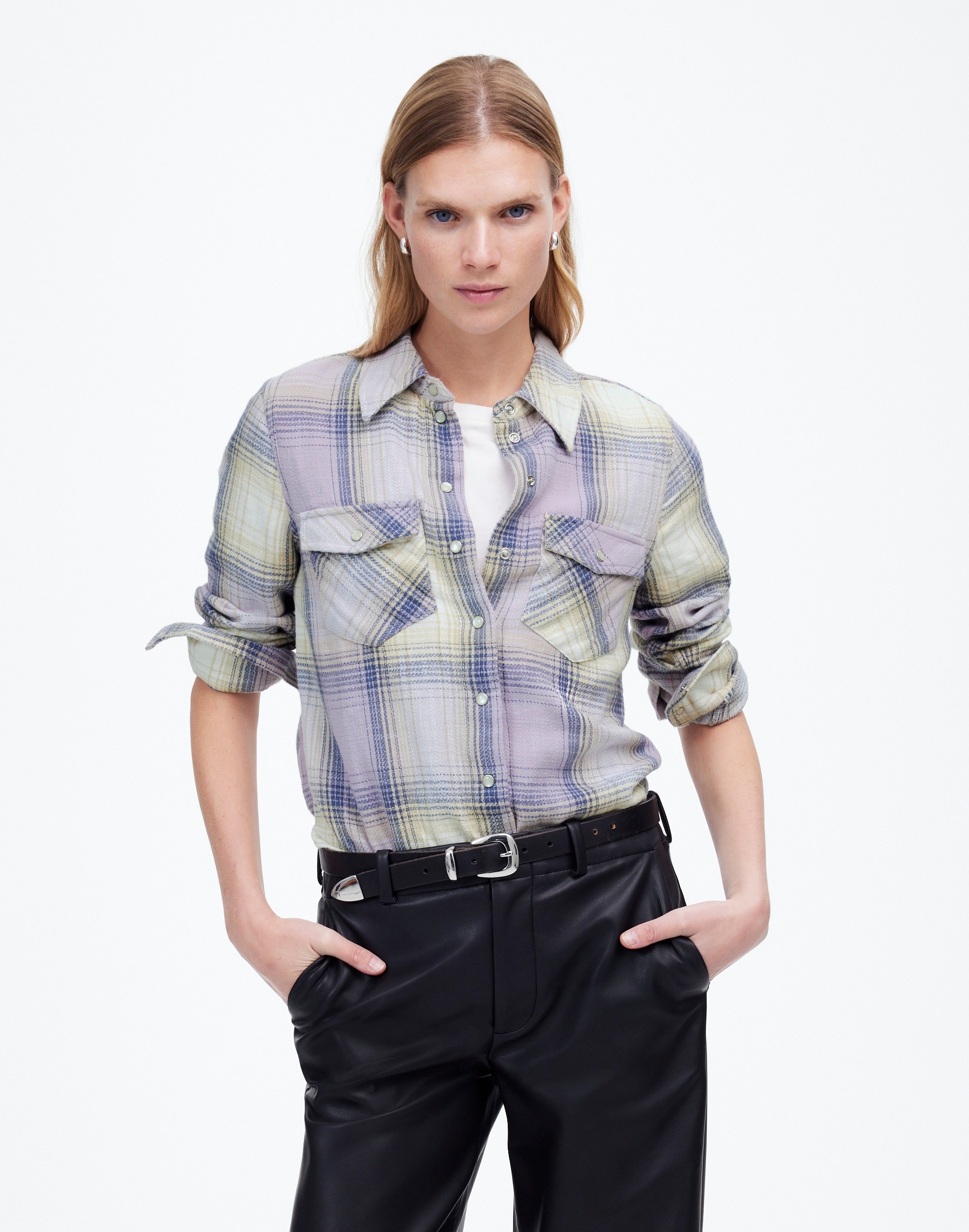 Flannel Snap-Front Shirt Plaid | Madewell