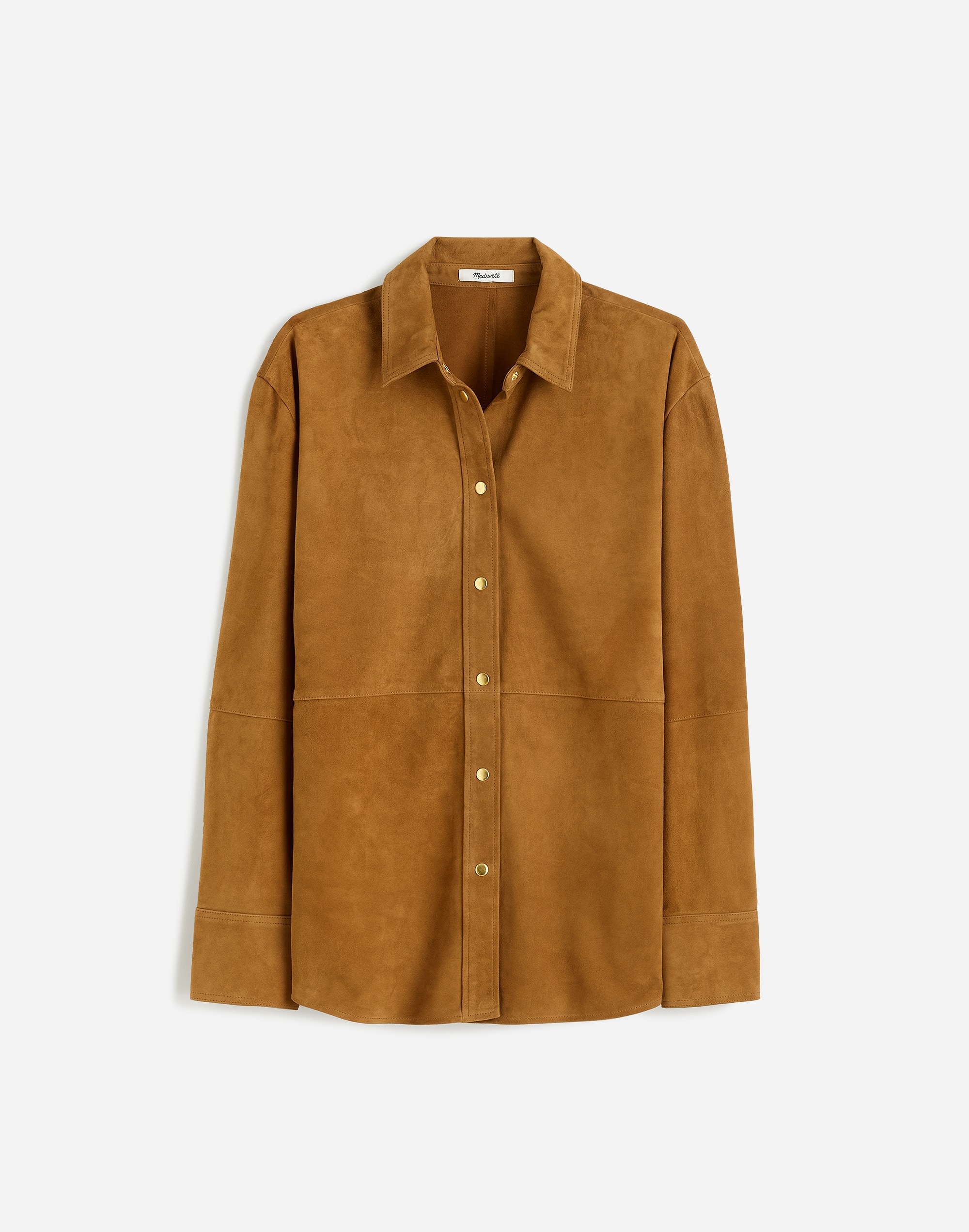 Straight-Hem Button-Up Shirt Suede | Madewell