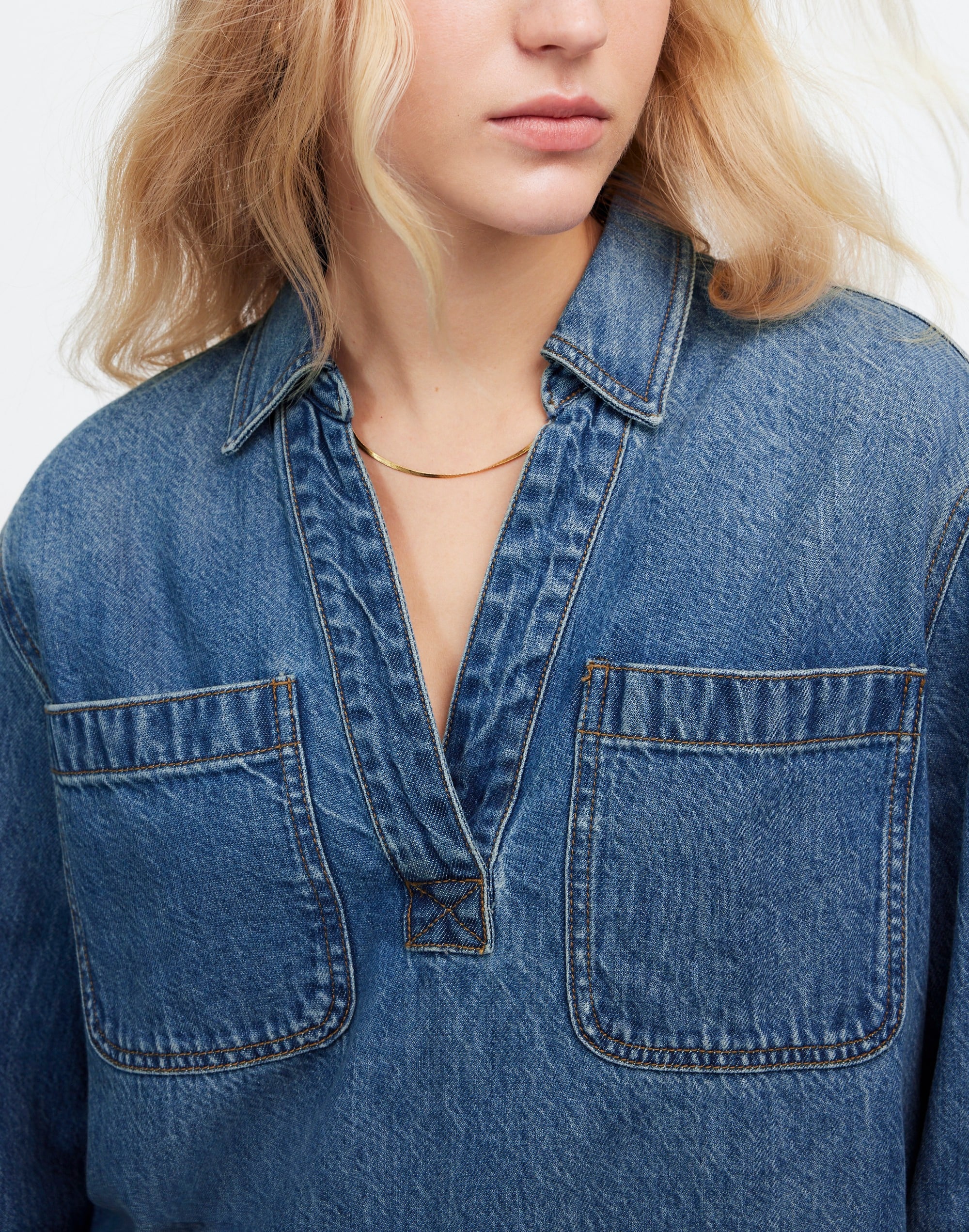 Denim Popover Tunic Shirt Ector Wash | Madewell