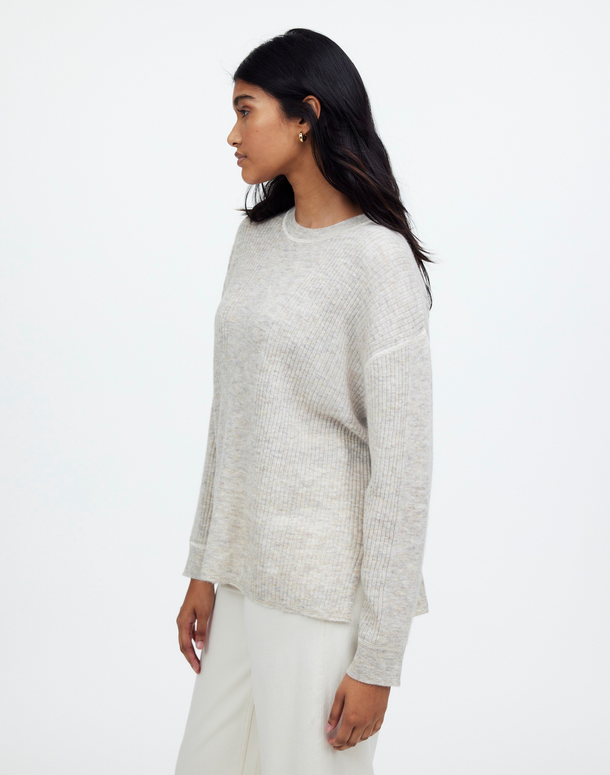 Plus Ribbed Alpaca-Blend Crewneck Sweater | Madewell