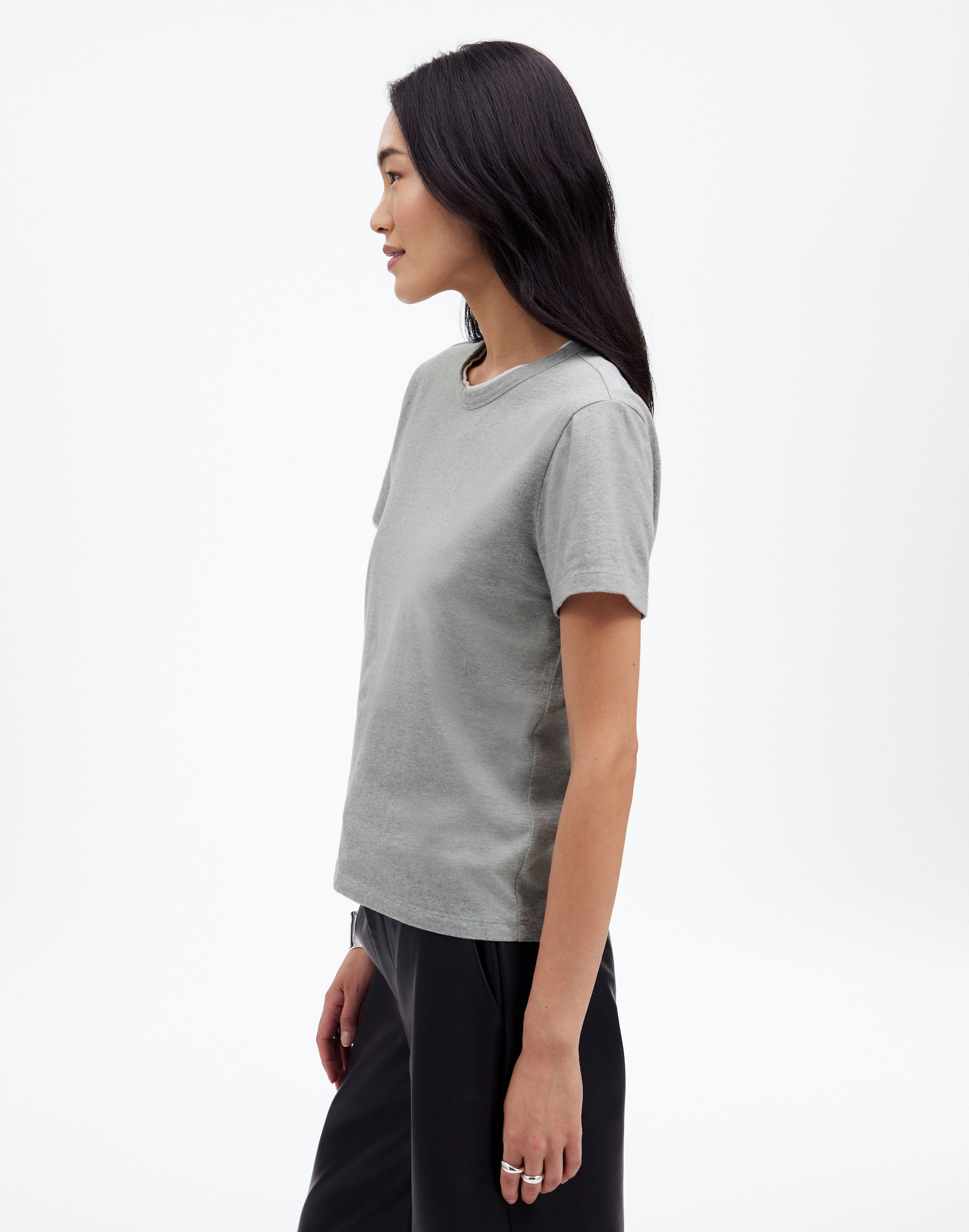 Heathered Cotton Perfect Crewneck Tee | Madewell