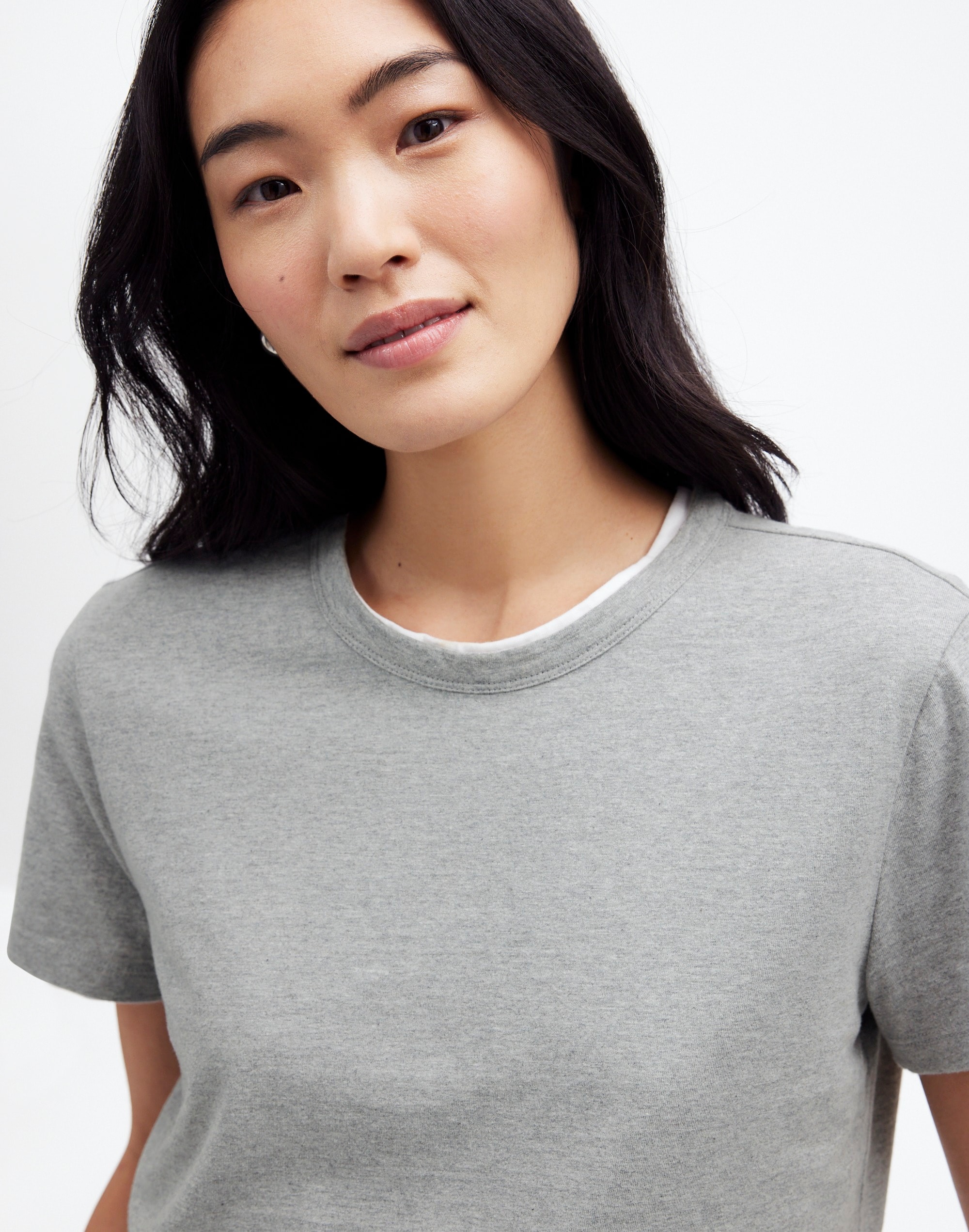 Heathered Cotton Perfect Crewneck Tee | Madewell