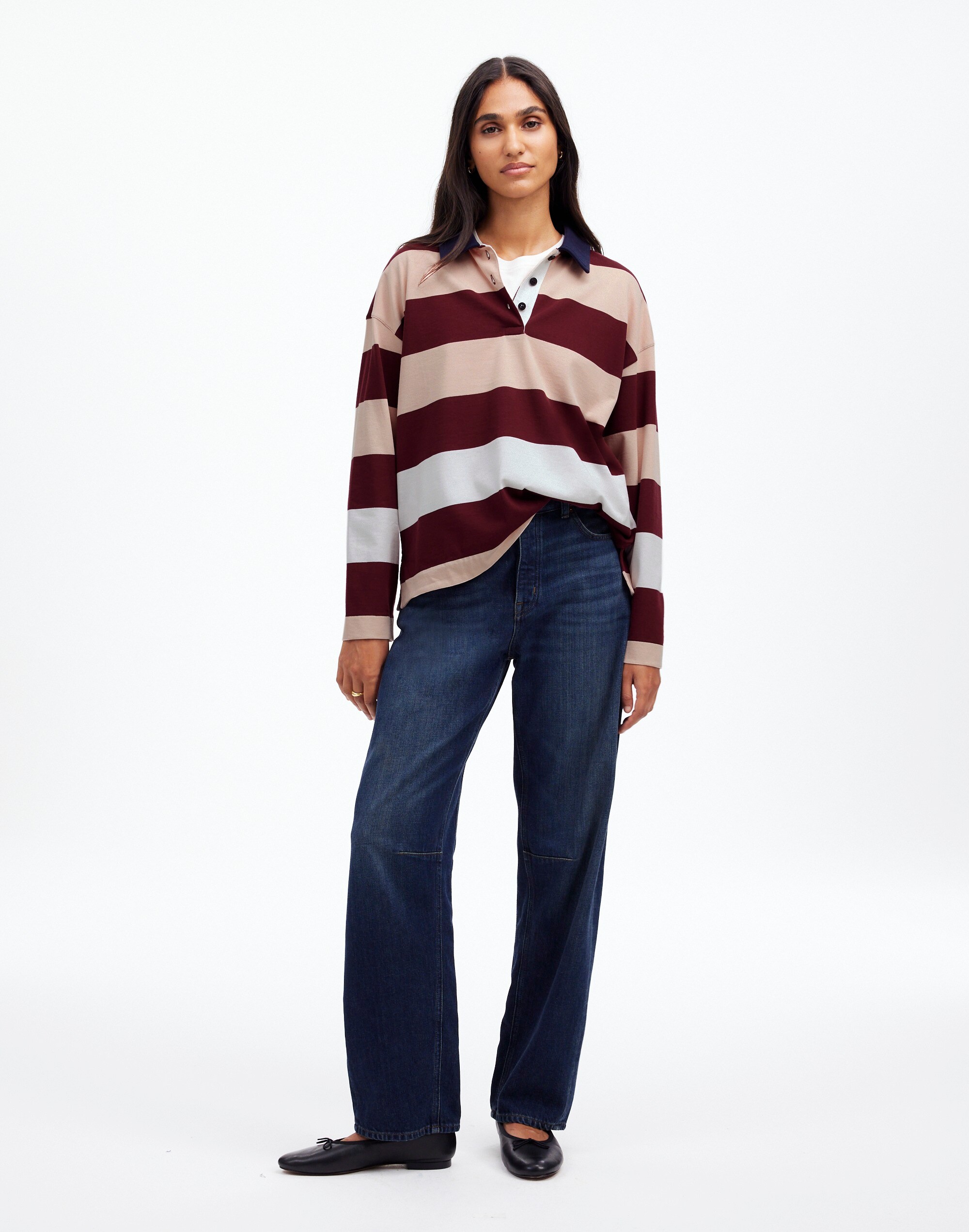 Rugby Long-Sleeve Polo Shirt | Madewell